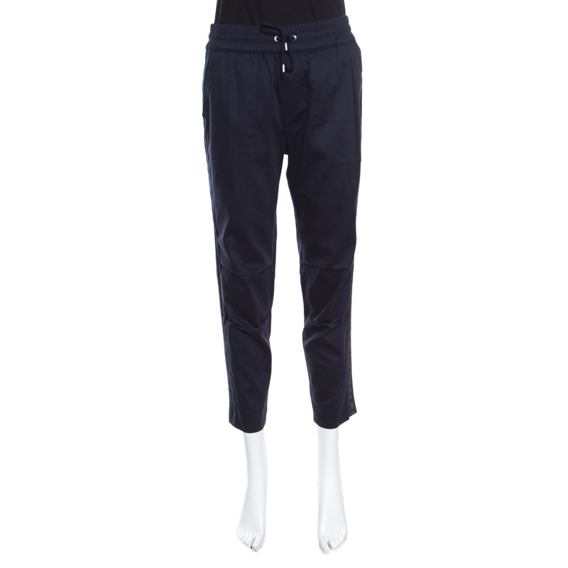 Zadig & Voltaire Navy Blue Elasticized Waist Carrot Fit Pal Pants S