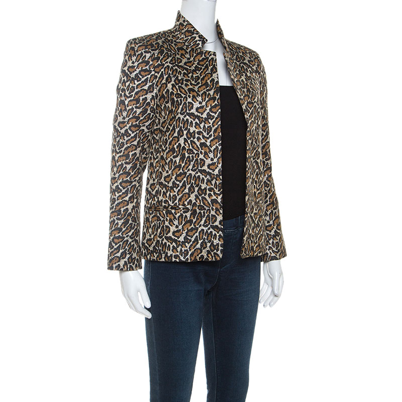 

Zadig and Voltaire Beige Leopard Print Jacquard Volly Leo Blazer