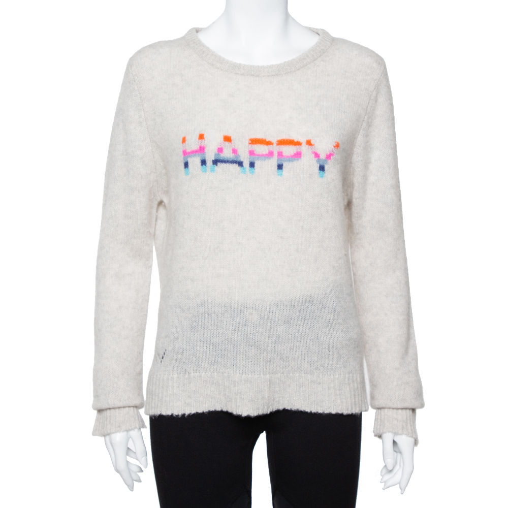 Pre-owned Zadig And Voltaire Grey Cashmere Delly Bis Jumper L