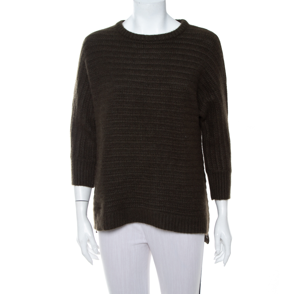 Pre-owned Zadig And Voltaire Zadig & Voltaire Dark Green Cashmere Athina Deluxe Jumper (one Size)