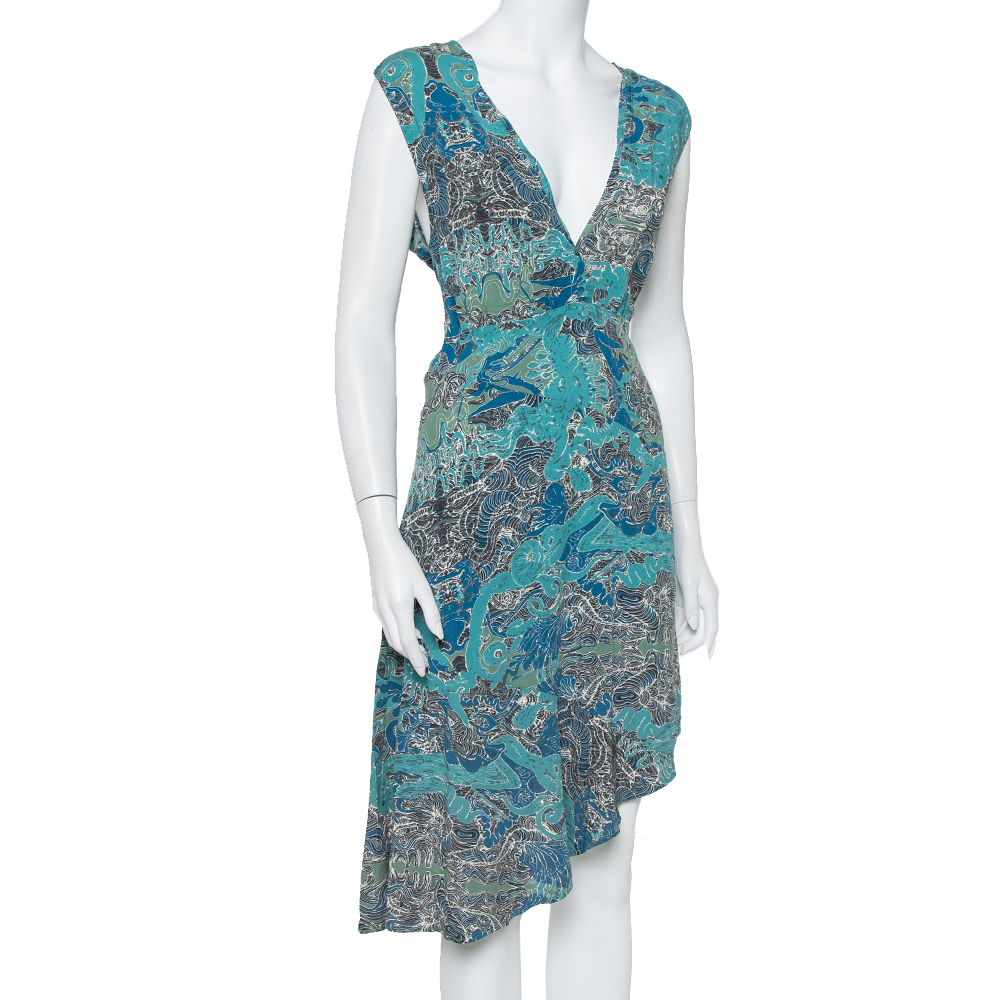 

Zadig and Voltaire Green Printed Knit Sleeveless Root Dress