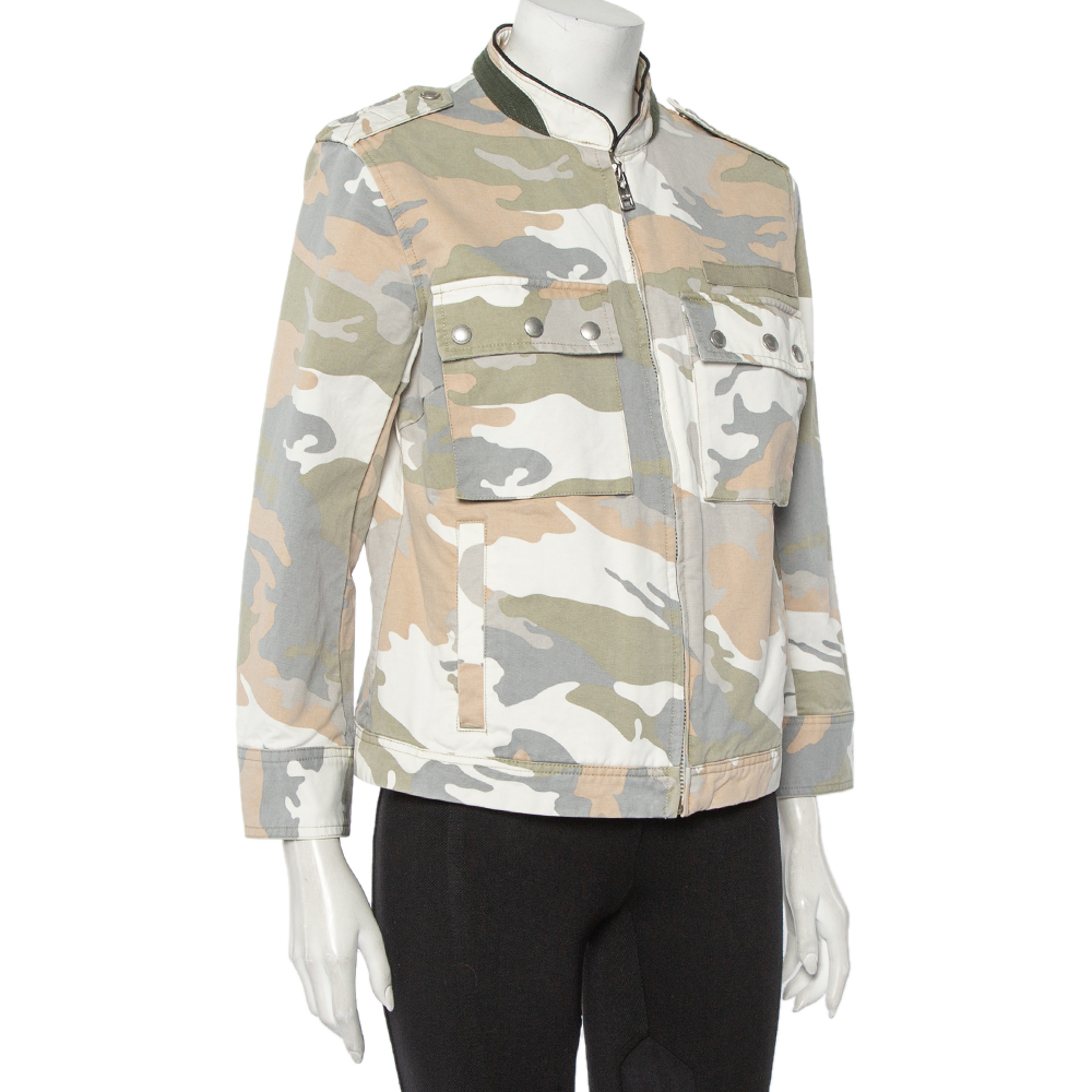 

Zadig and Voltaire Beige Camouflage Printed Denim Kavy Jacket