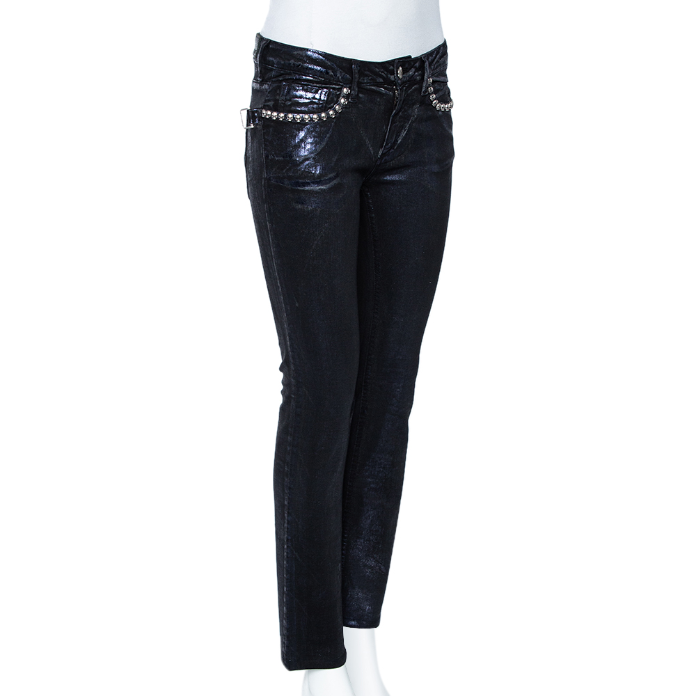 

Zadig and Voltaire Metallic Purple Denim Eva Enduit Deluxe Jeans