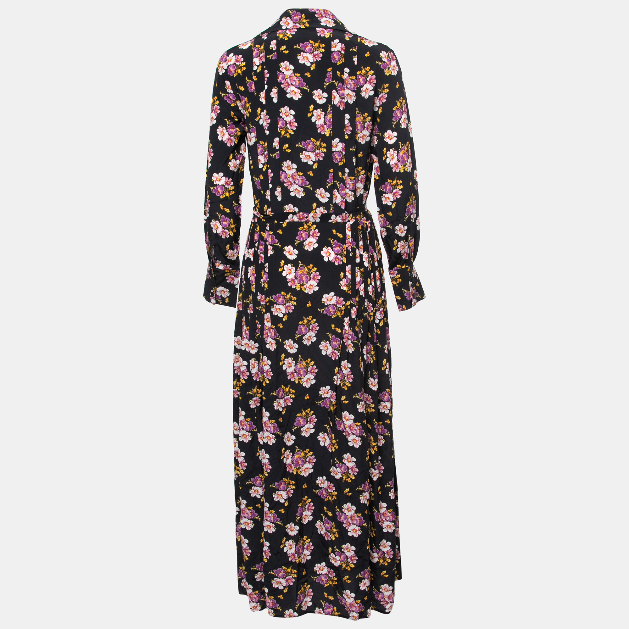

Zadig and Voltaire Black Floral Print Reward Peonies Silk Pleated Dress