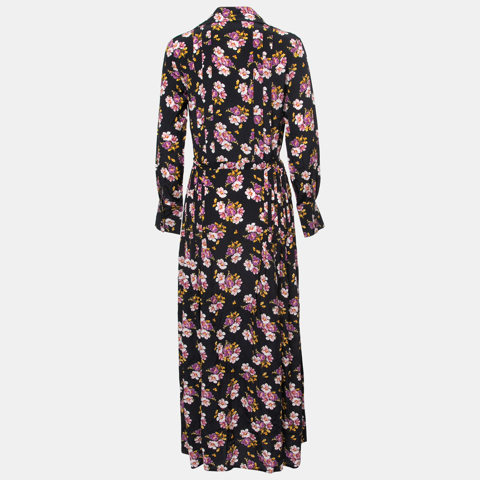 

Zadig and Voltaire Black Floral Print Silk Reward Peonies Pleated Dress