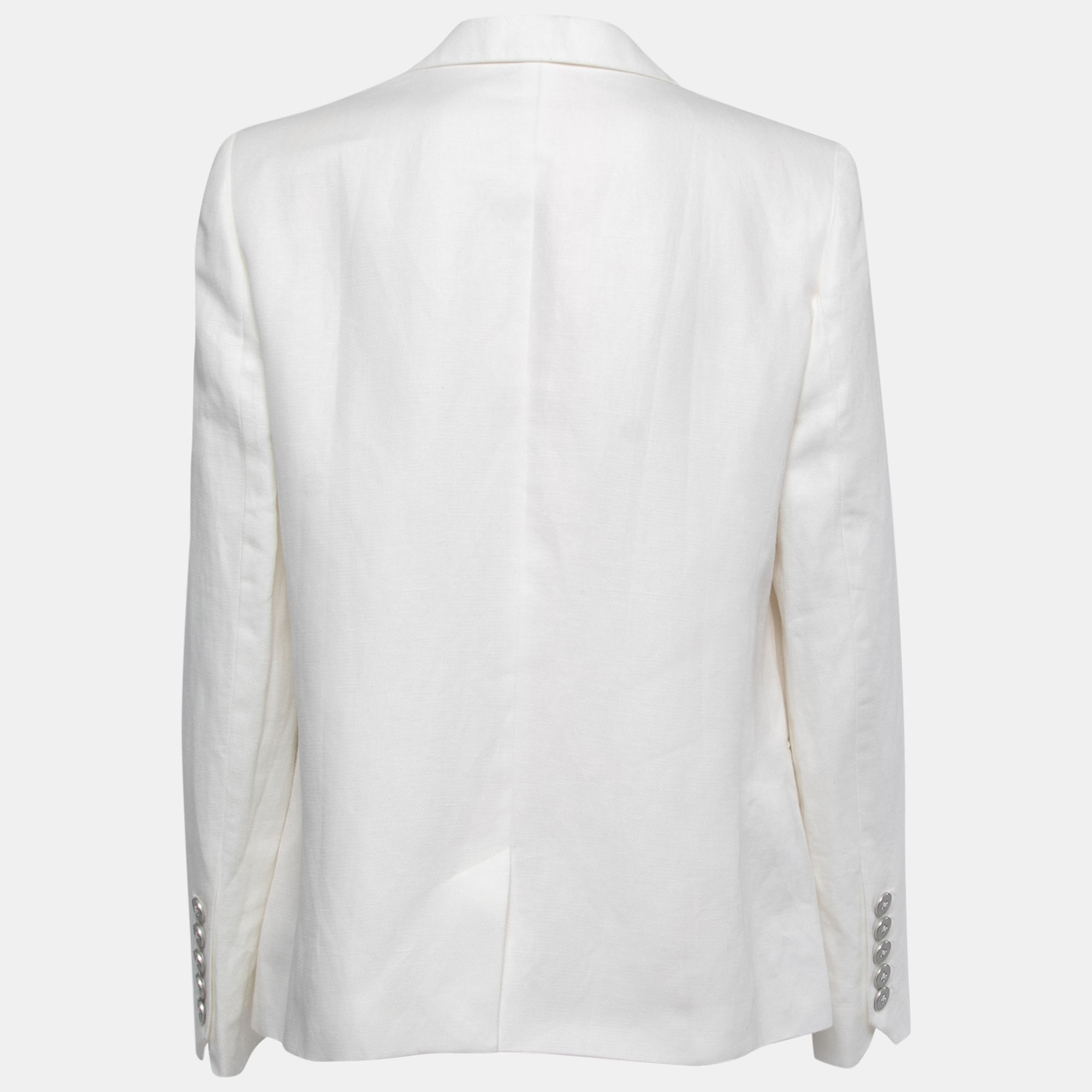 

Zadig & Voltaire White Linen Blend Single Button Blazer