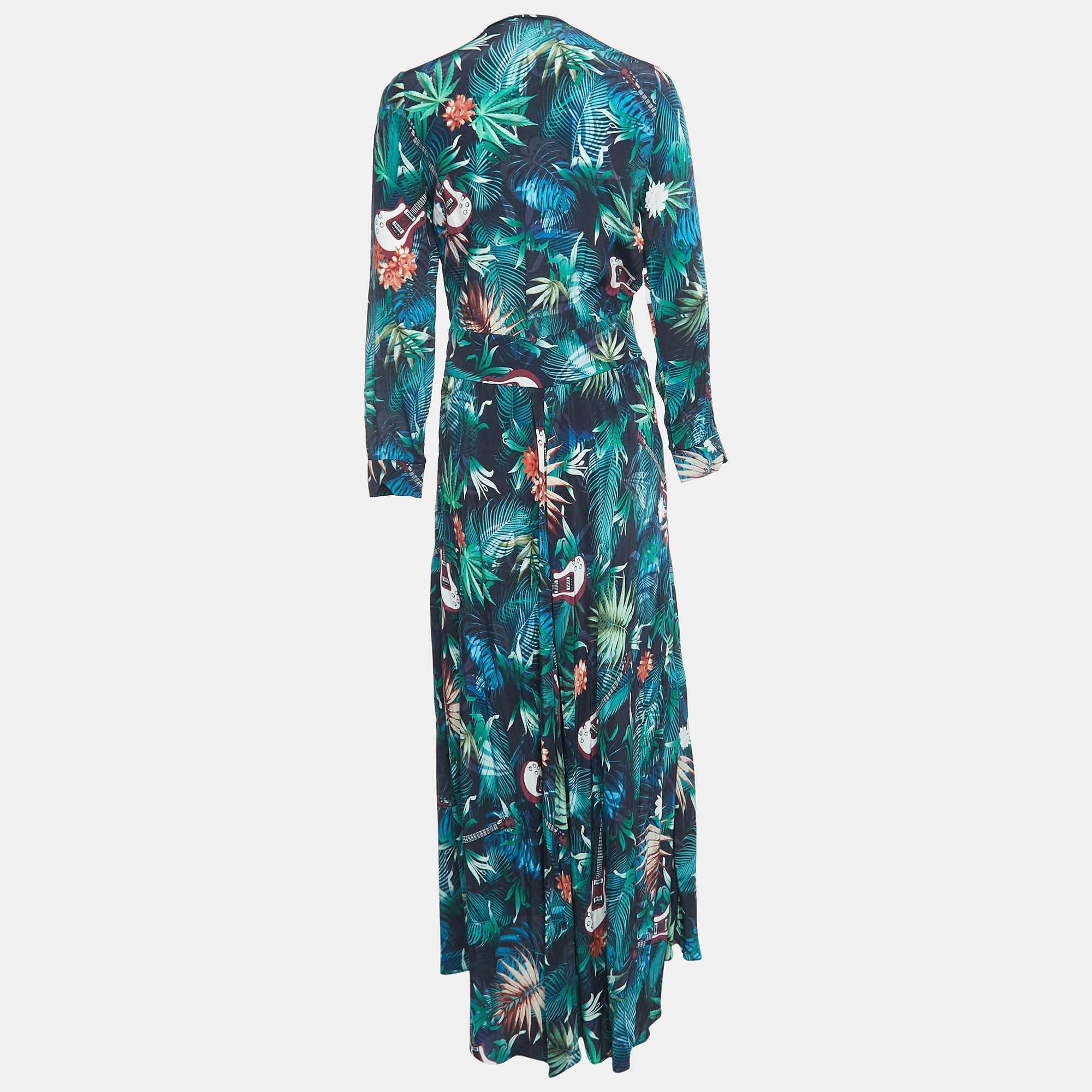 

Zadig & Voltaire Multicolor Jungle Print Crepe Long Sleeve Maxi Dress