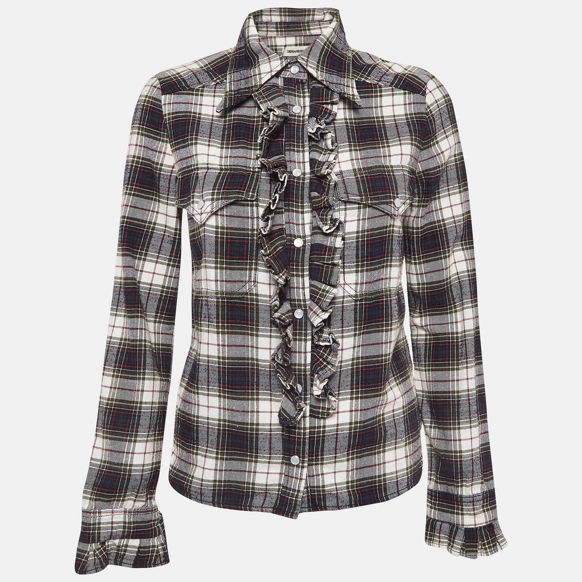 

Zadig & Voltaire Multicolor Tartan Cotton Ruffled Shirt