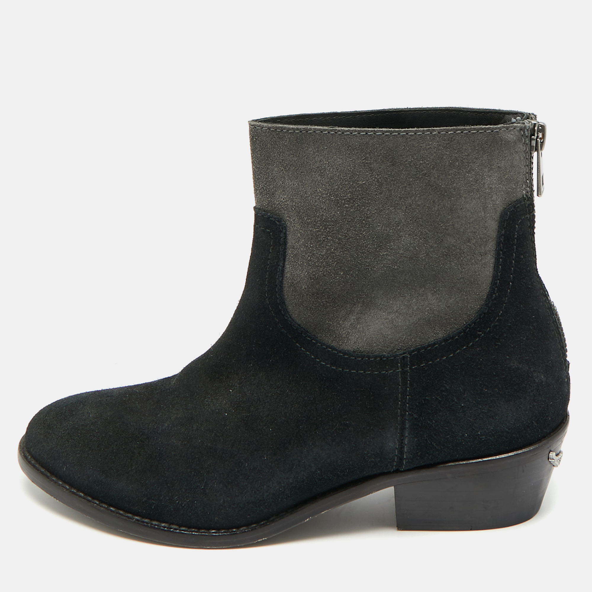 

Zadig & Voltaire Teddy Size  Black/Grey Suede Ankle Length Boots