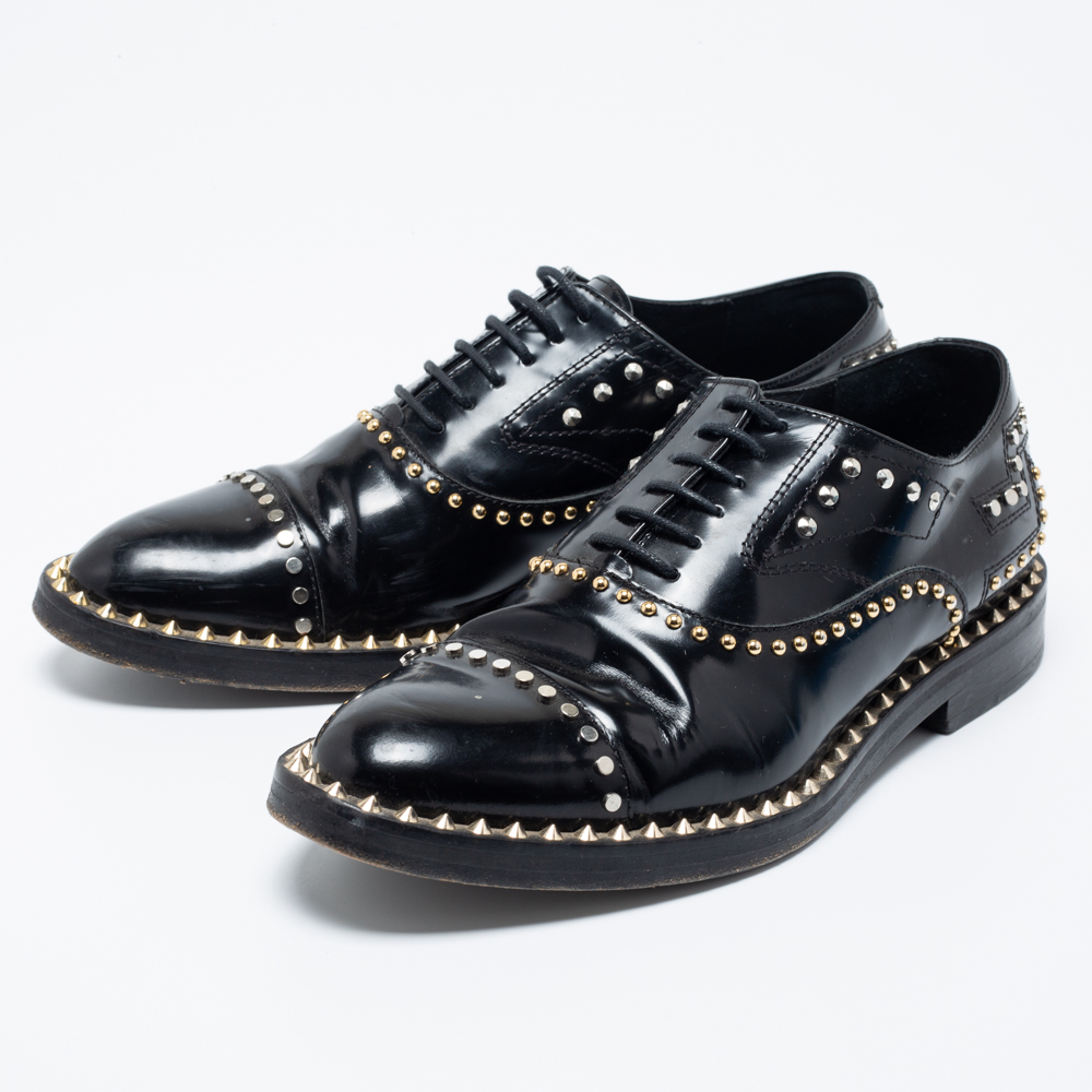 

Zadig and Voltaire Black Leather Studded Youth Clous Oxford Size