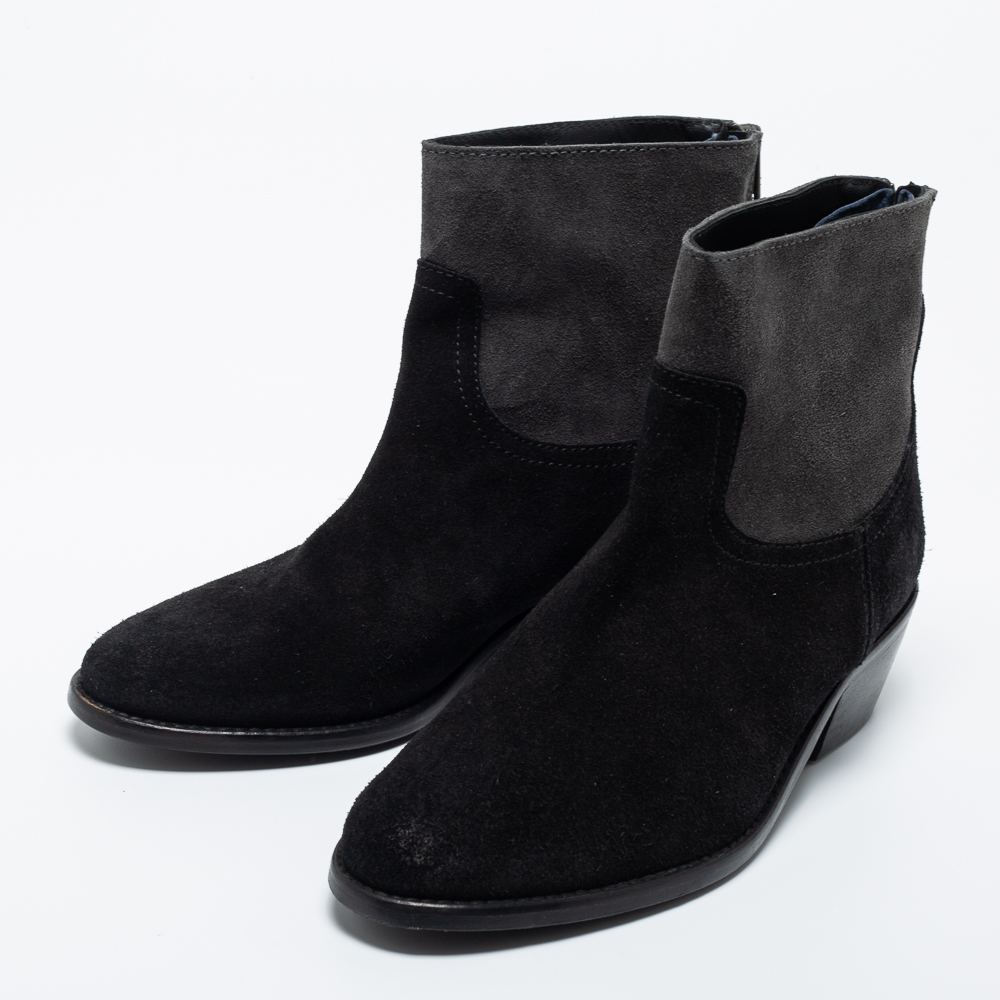 

Zadig and Voltaire Black/Grey Suede Ankle Boots Size