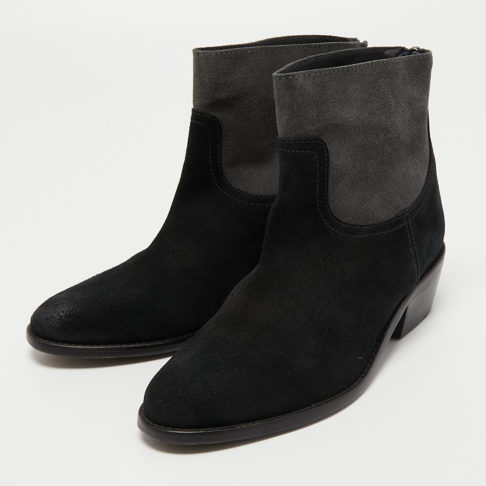 

Zadig and Voltaire Black/Grey Suede Ankle Boots Size