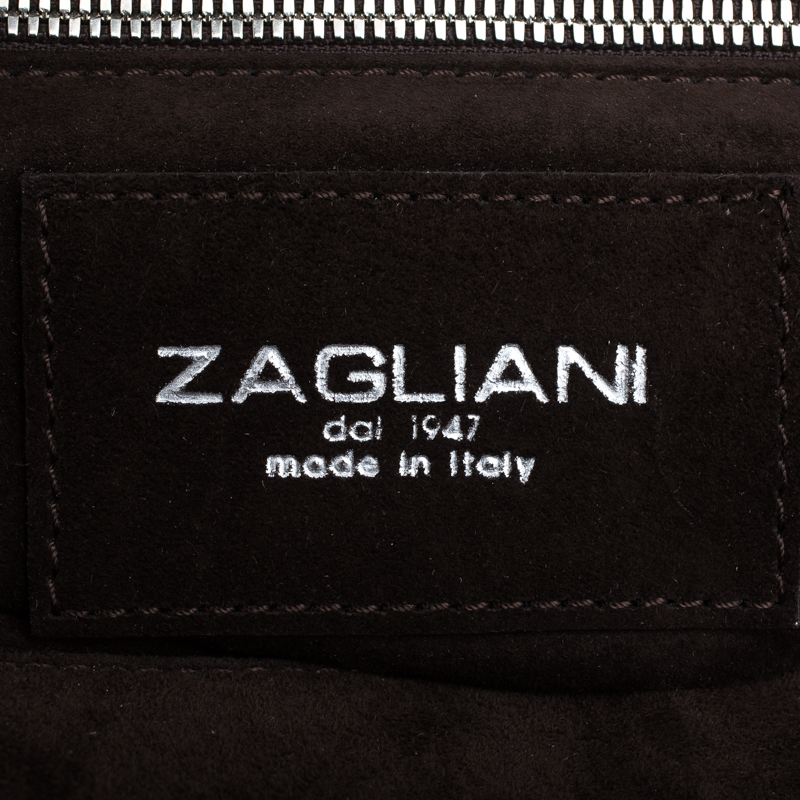Zagliani Metallic Gold Python Puffy Hobo