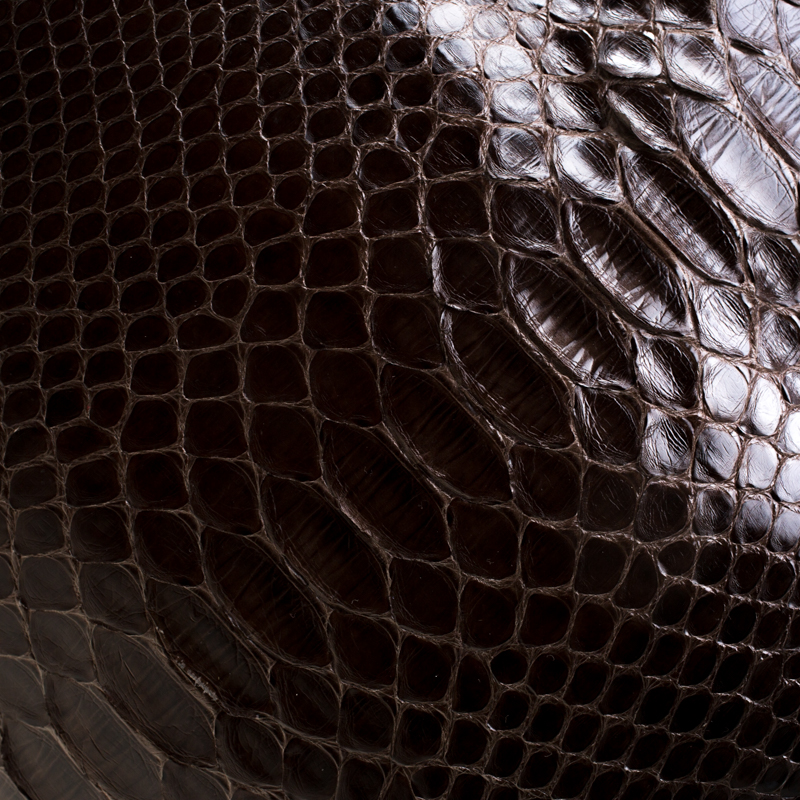 Zagliani Brown Python Tomodachi Weekender Bag