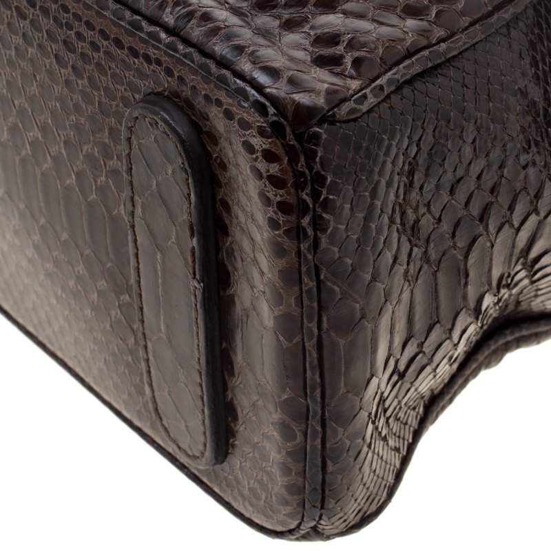 Zagliani Brown Python Tomodachi Weekender Bag