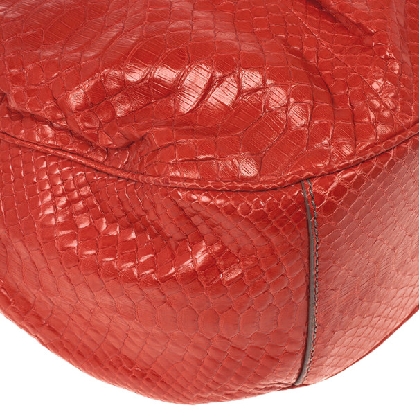 Zagliani Red Matte Python Jj Bag