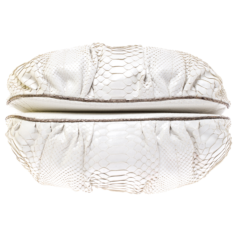 Zagliani Multicolor Python Small Puffy Bag In Metallic