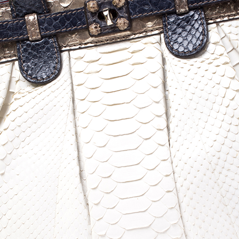 Zagliani Multicolor Python Small Puffy Bag In Metallic