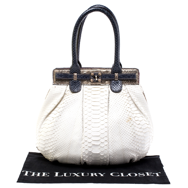 Zagliani Multicolor Python Small Puffy Bag In Metallic