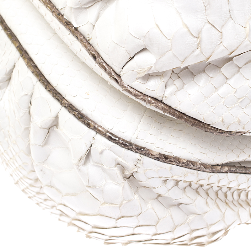 Zagliani Multicolor Python Small Puffy Bag In Metallic