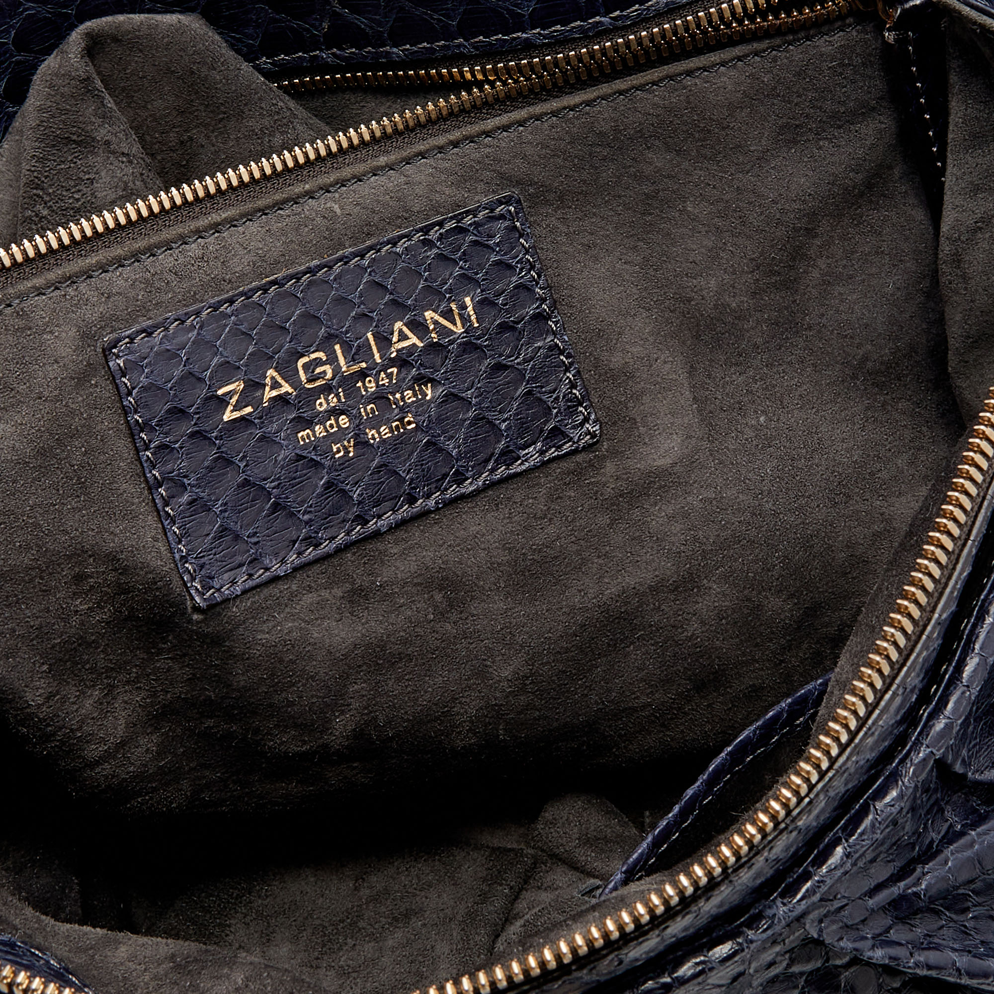 Zagliani Blue Python Procida Top Handle Bag 7