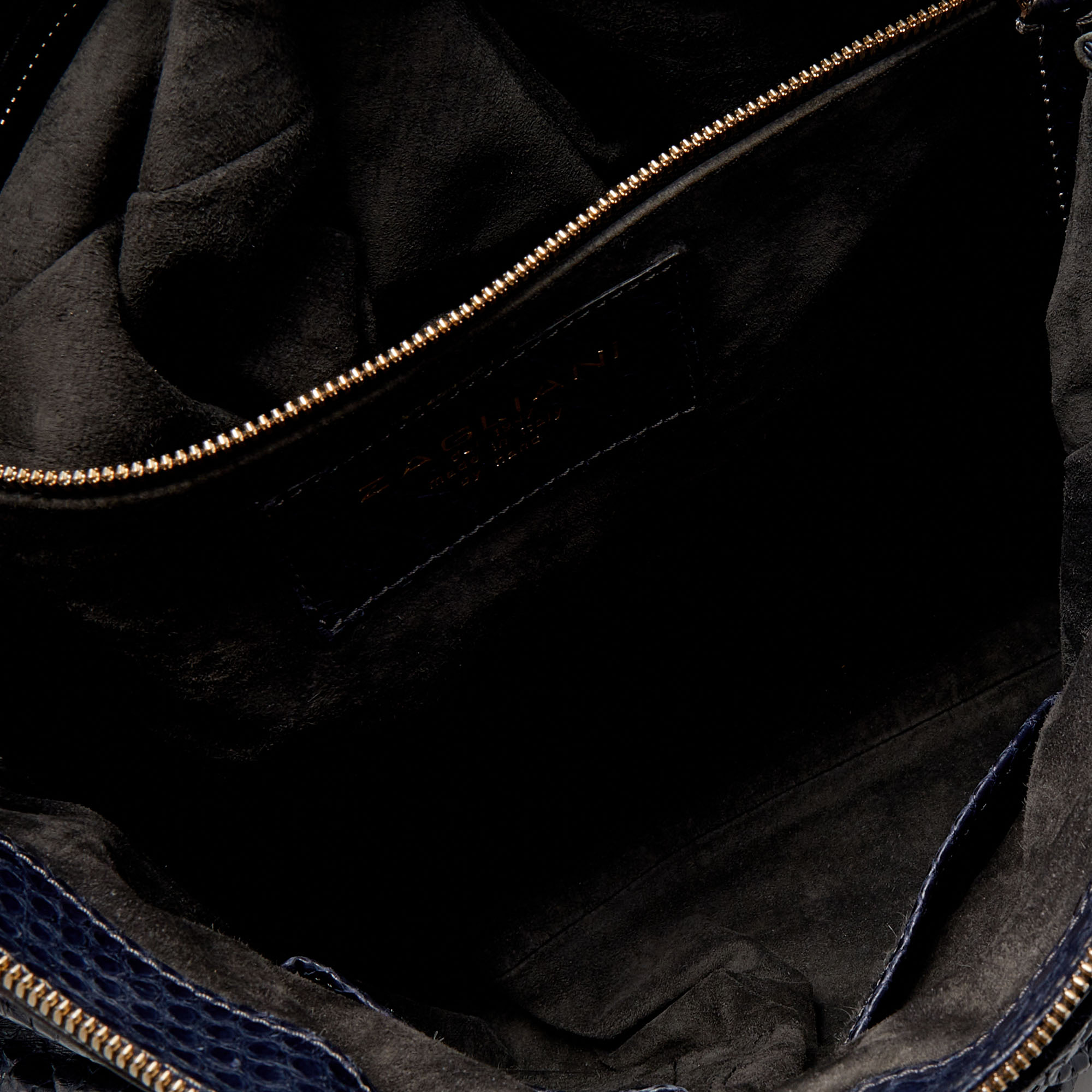 Zagliani Blue Python Procida Top Handle Bag 6