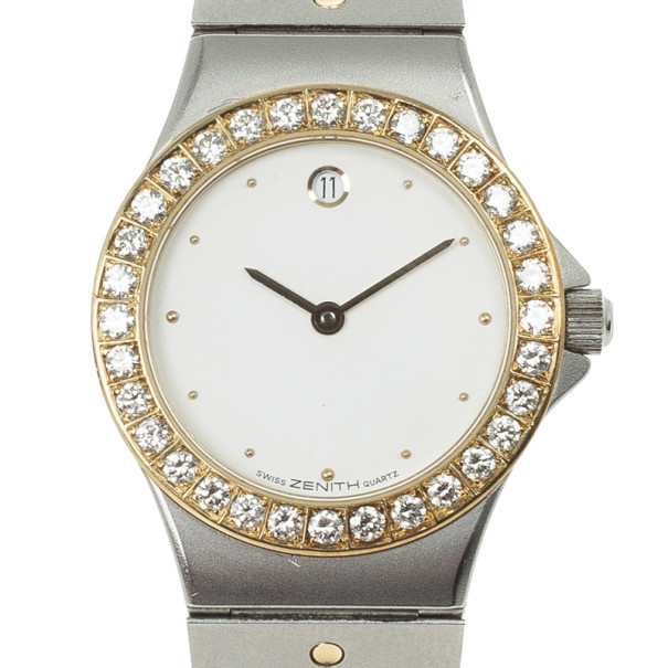 Zenith Pacific Stainless Steel and Diamond Womens Watch 26 MM