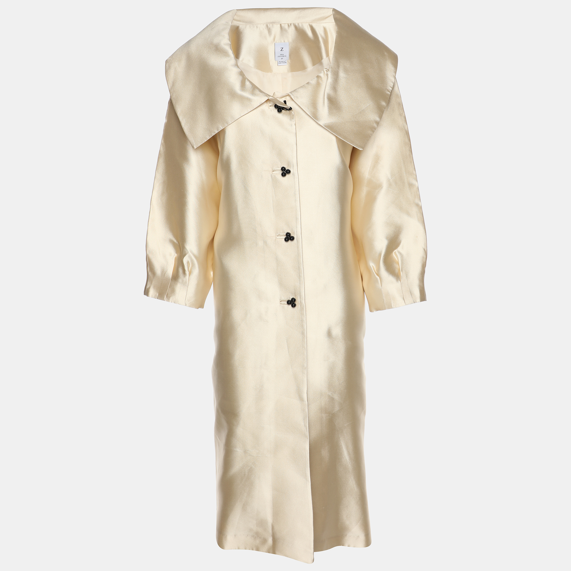

Z from Zenobia Metallic Beige Wide Collar Coat XL