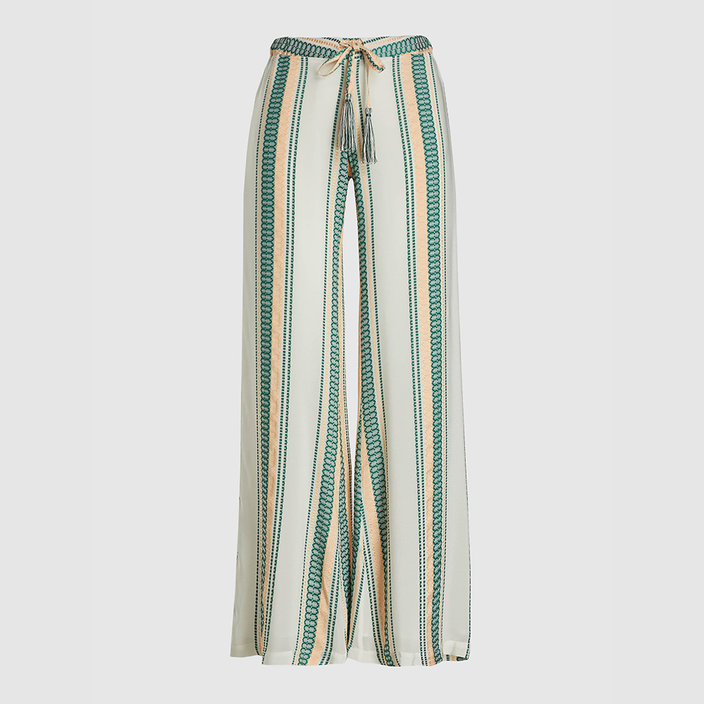 multicoloured striped trousers