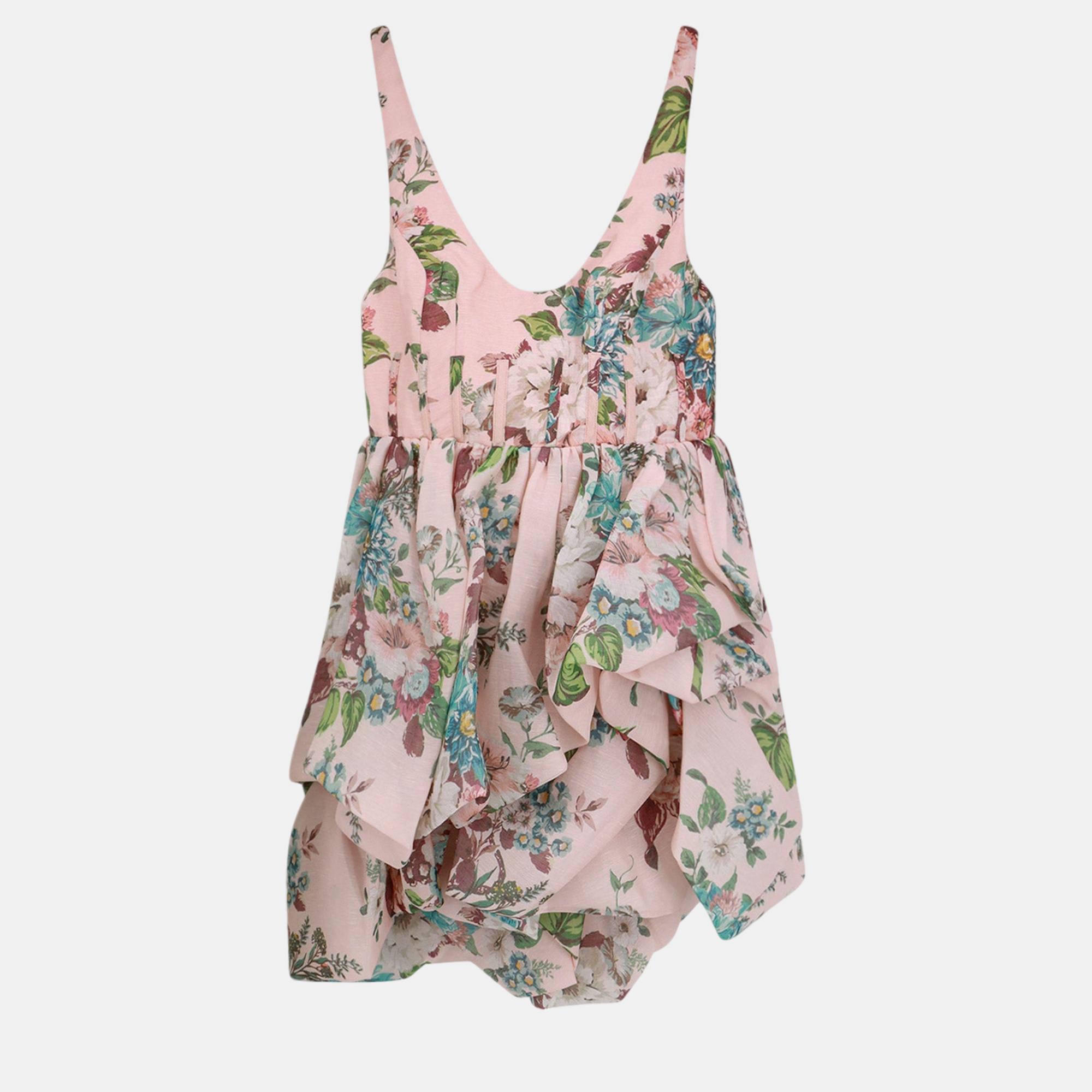 

Zimmermann Multicolor Linen And Silk Balloon Mini Dress