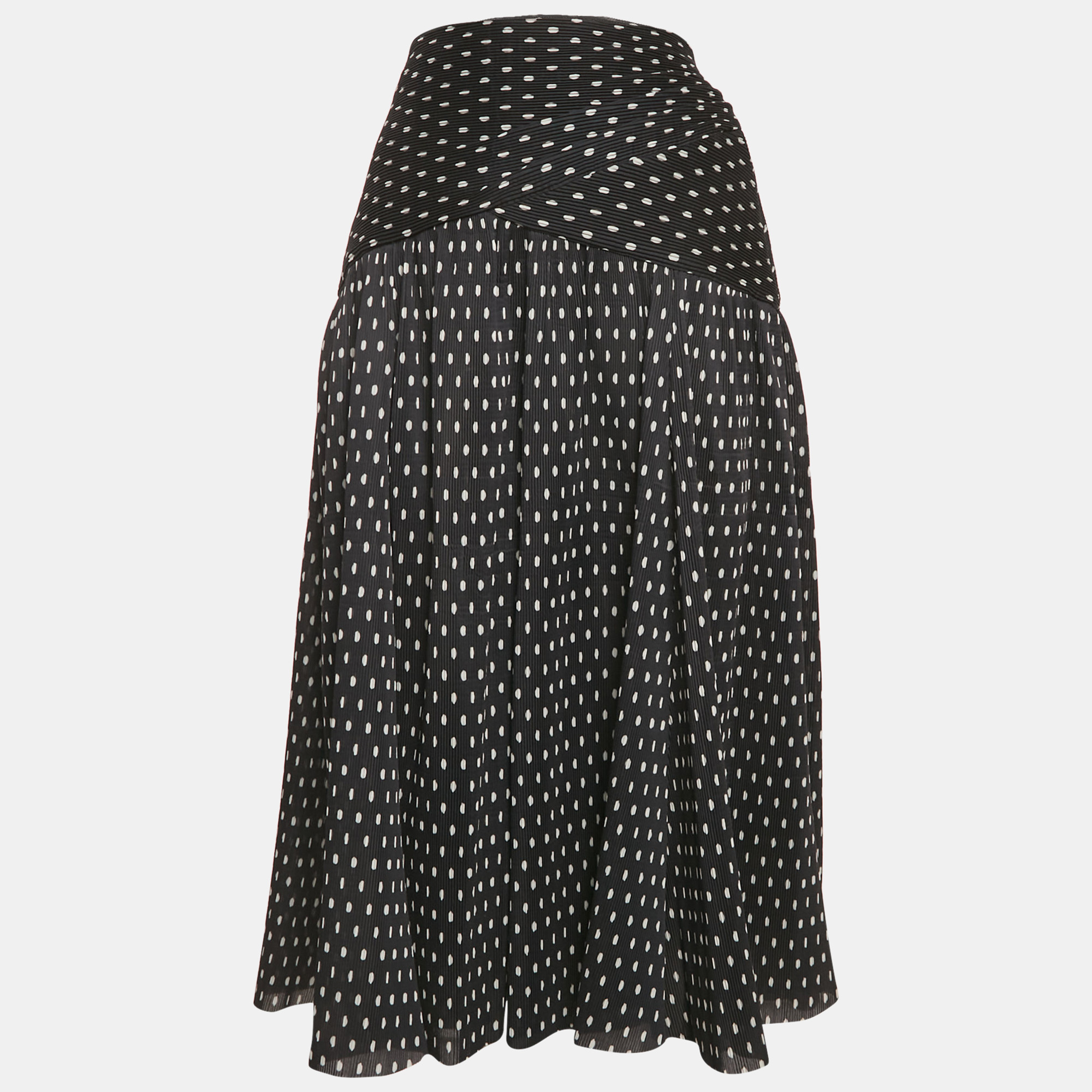 

Zimmermann Black Polka Dots Synthetic Pleated Midi Skirt M