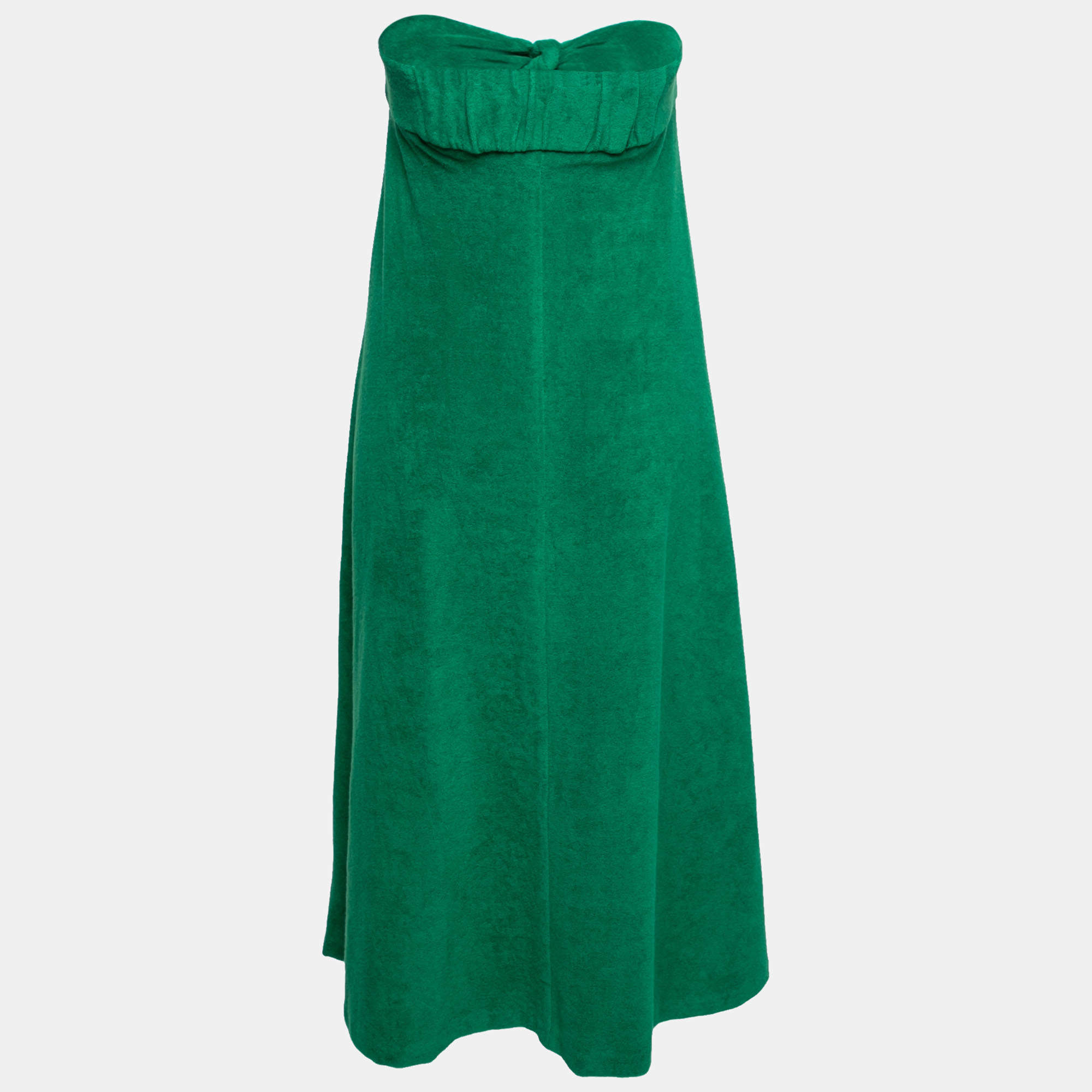 

Zimmermann Green Terry Cotton Teddy Bandeau Detail Dress