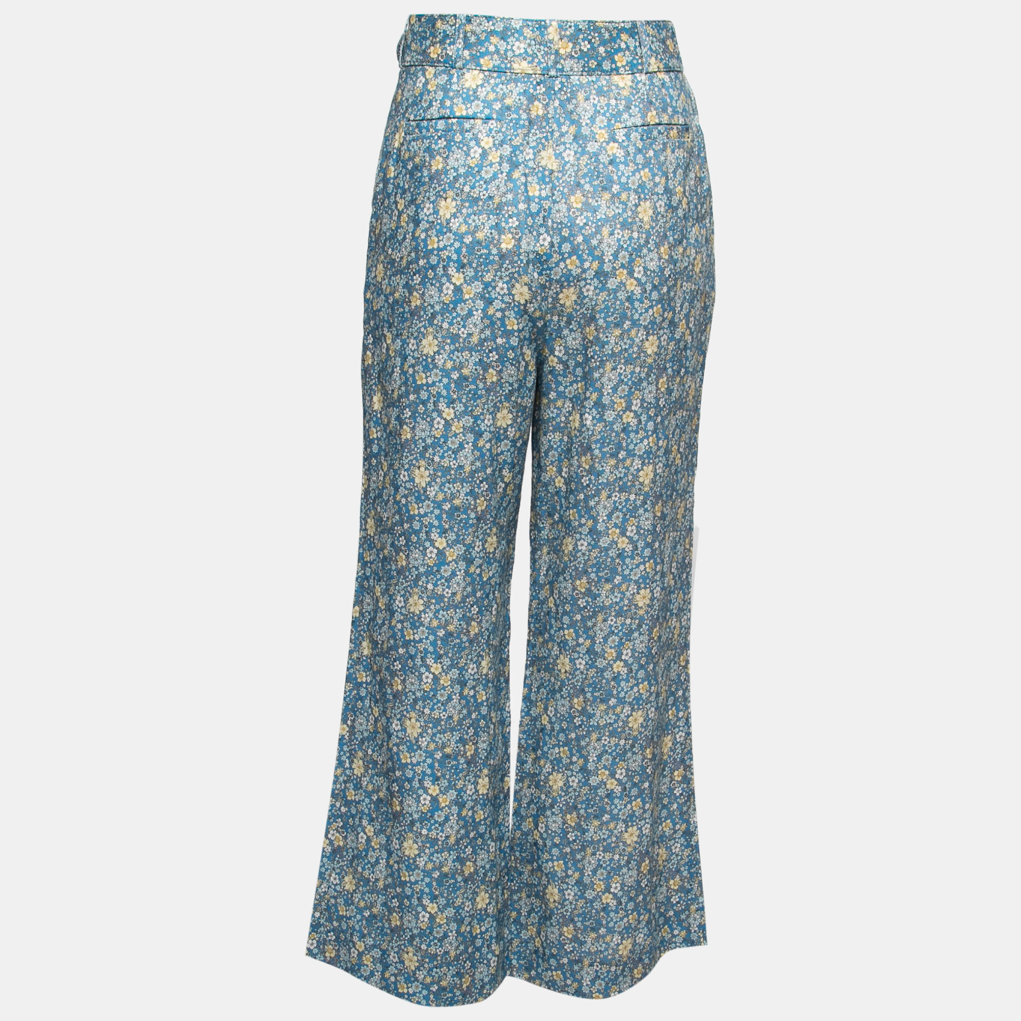

Zimmerman Blue Floral Printed Linen Belted Trousers