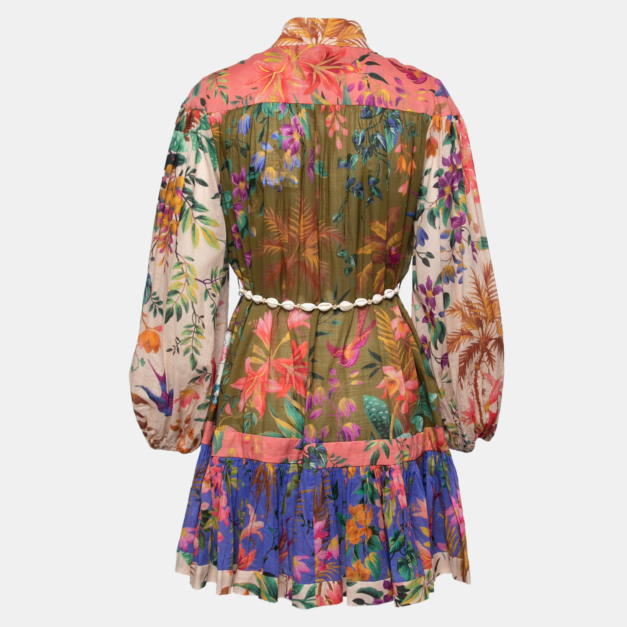 

Zimmermann Multicolor Floral Printed Cotton Tropicana Mini Dress