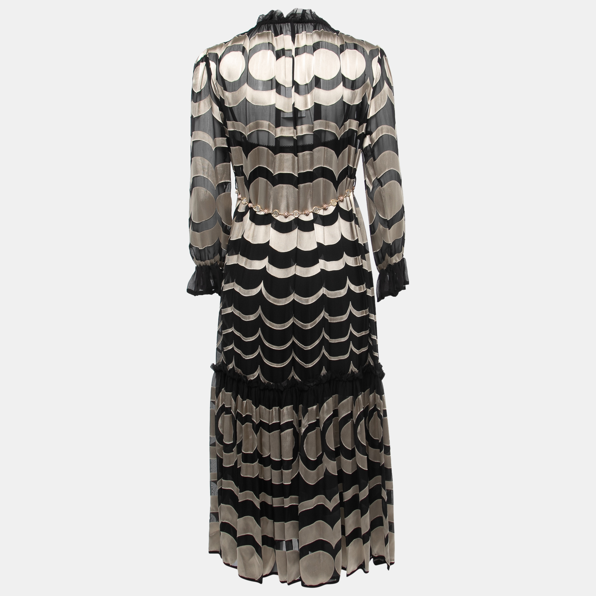 

Zimmermann Black/Gold Kaleidoscope Belted Maxi Dress