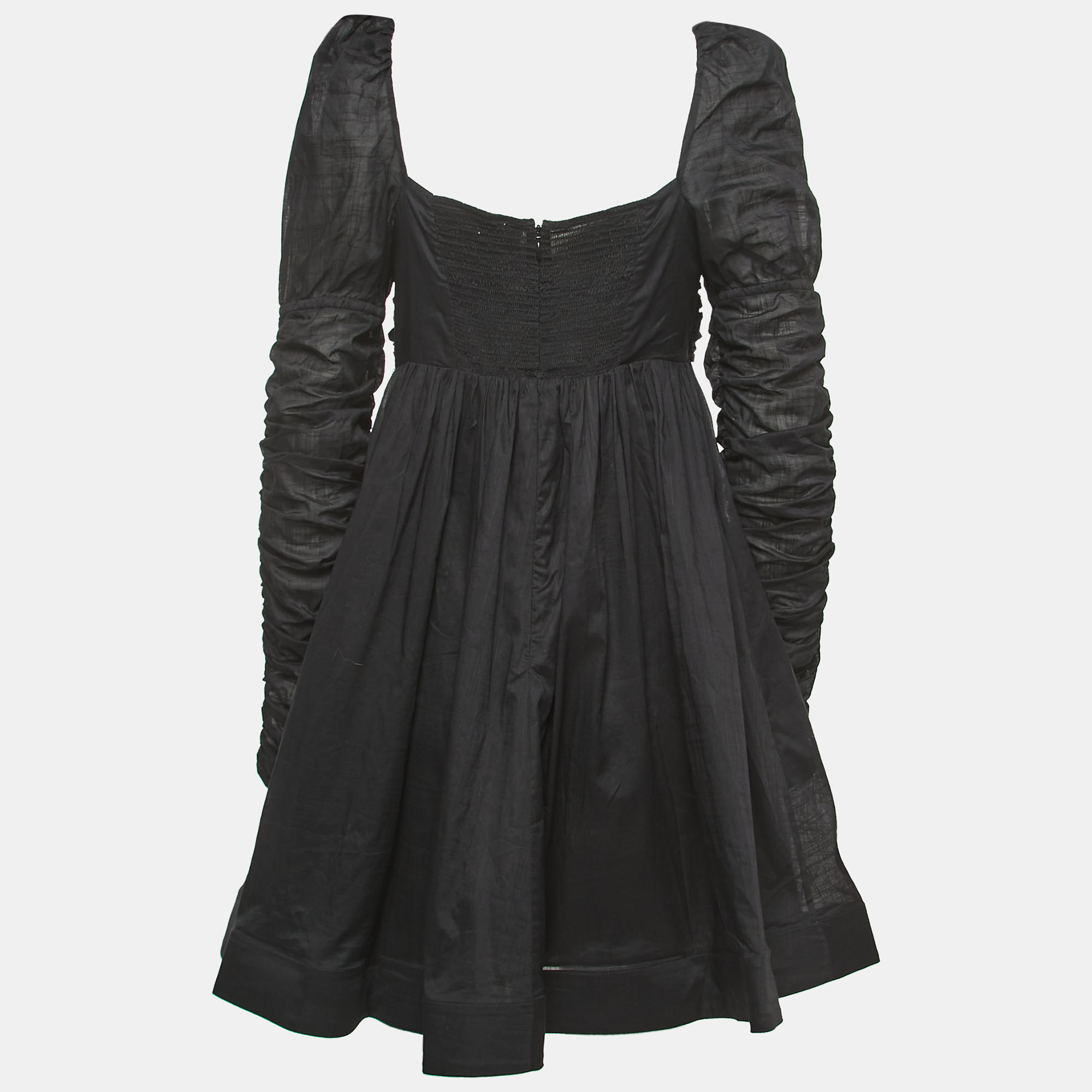 

Zimmermann Black Cotton Twist Front Mini Dress