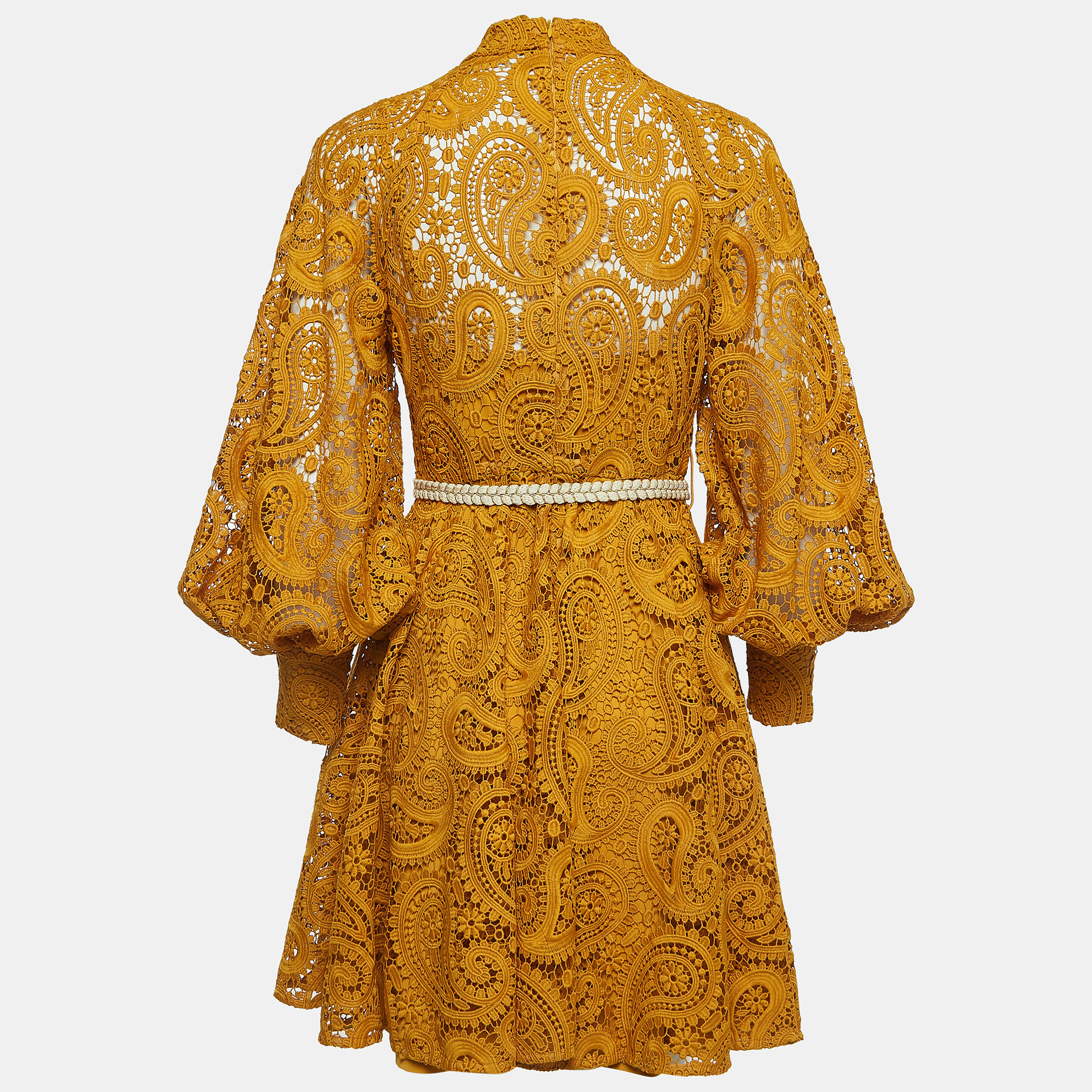 

Zimmermann Yellow Paisley Lace Anneke Mini Dress