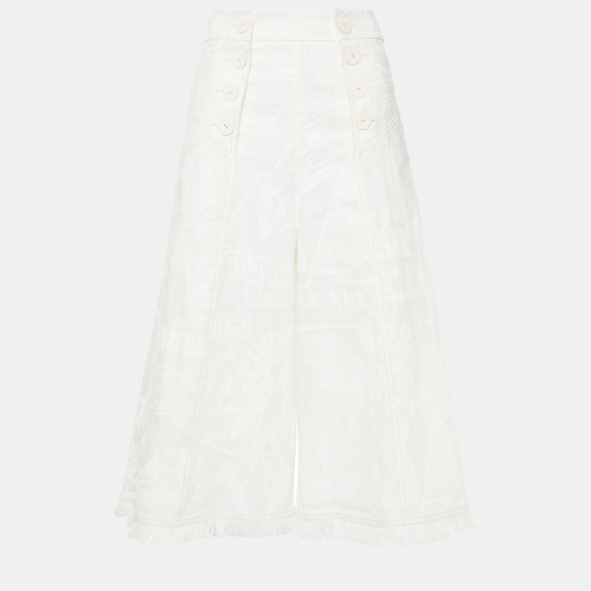 Pre-owned Zimmermann Linen Culottes 3 In White