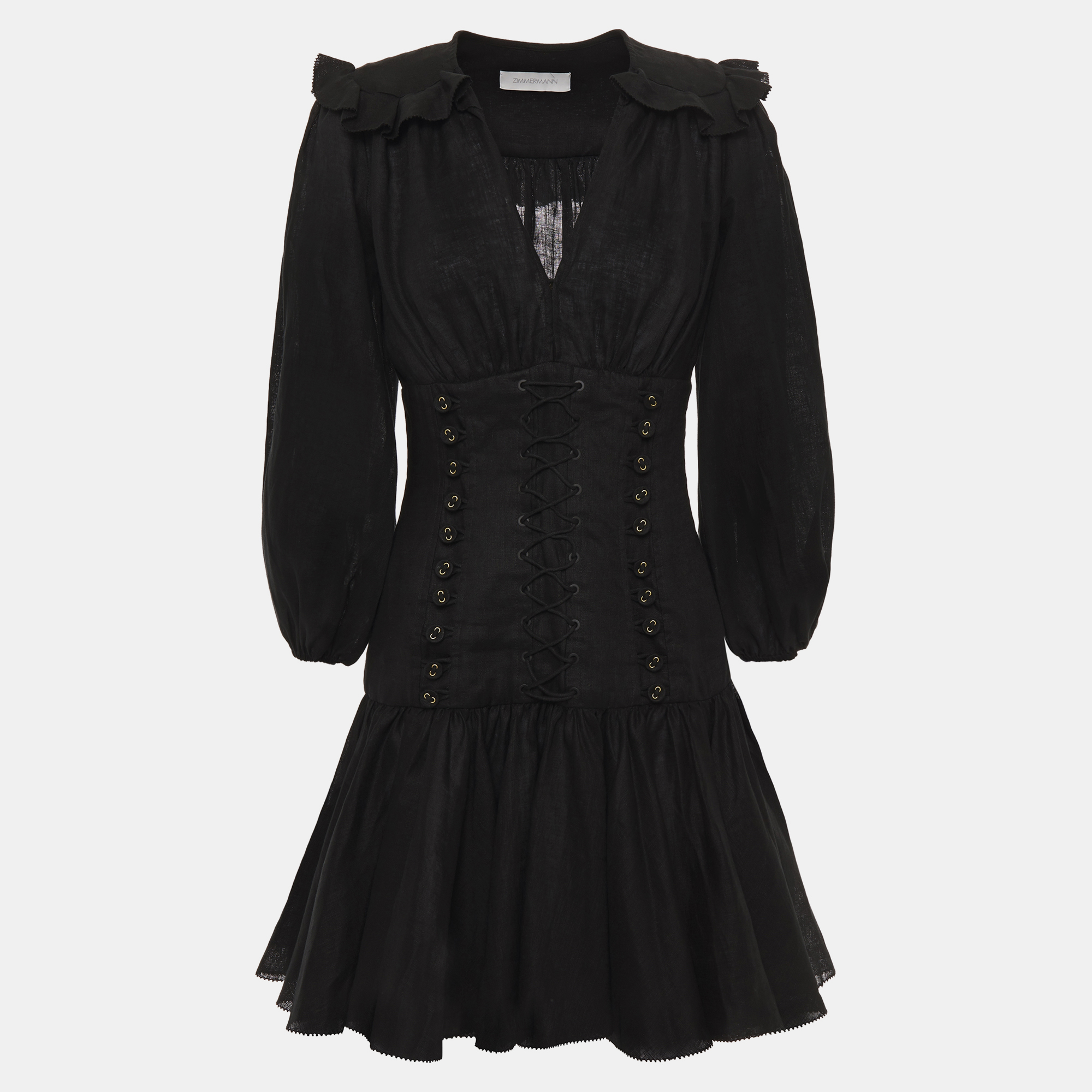 

Zimmermann Linen Mini Dress 1, Black