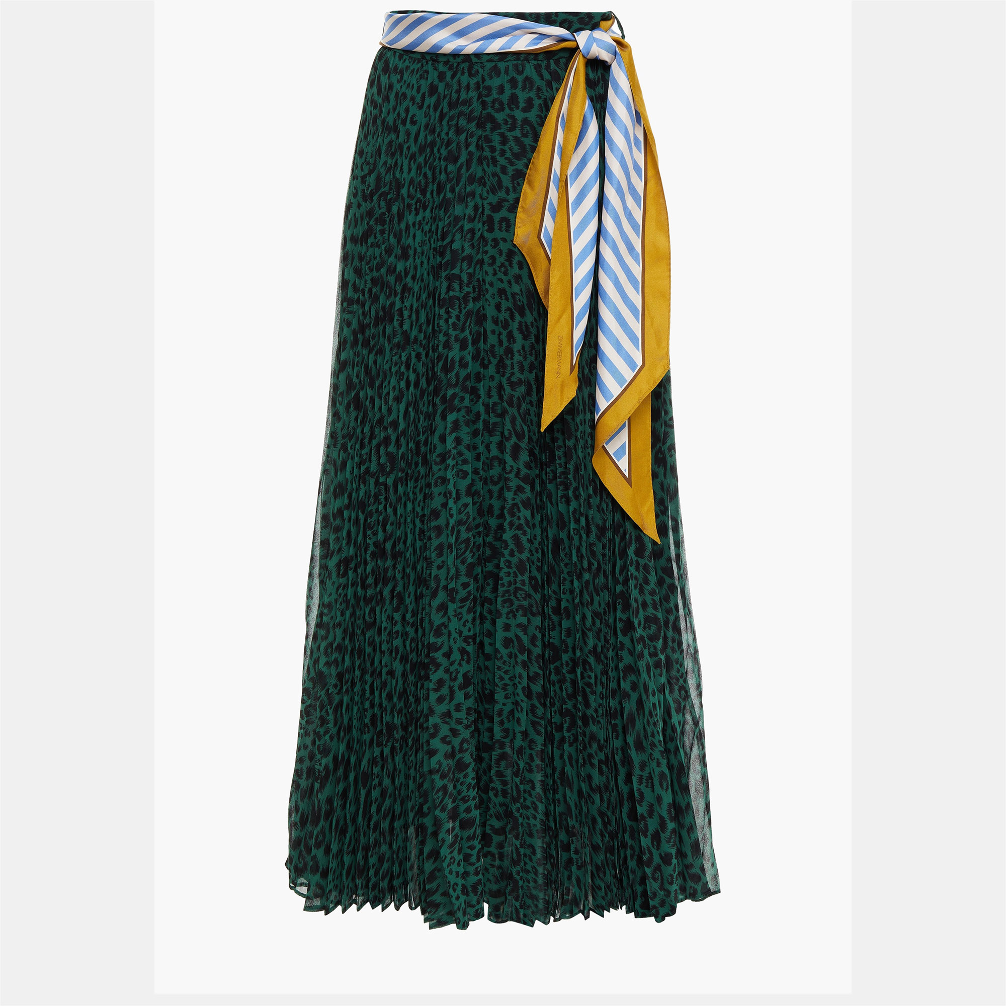 Pre-owned Zimmermann Polyester Midi Skirt 2 In Green