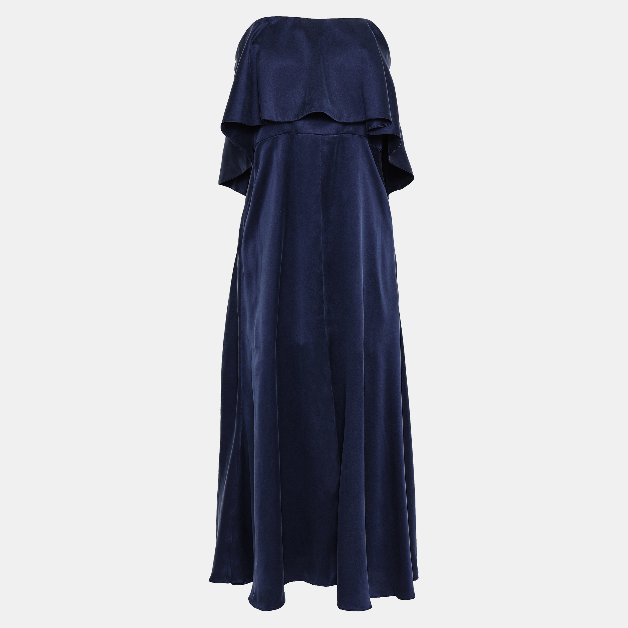 

Zimmermann Navy Blue Silk Strapless Midi Dress  (2