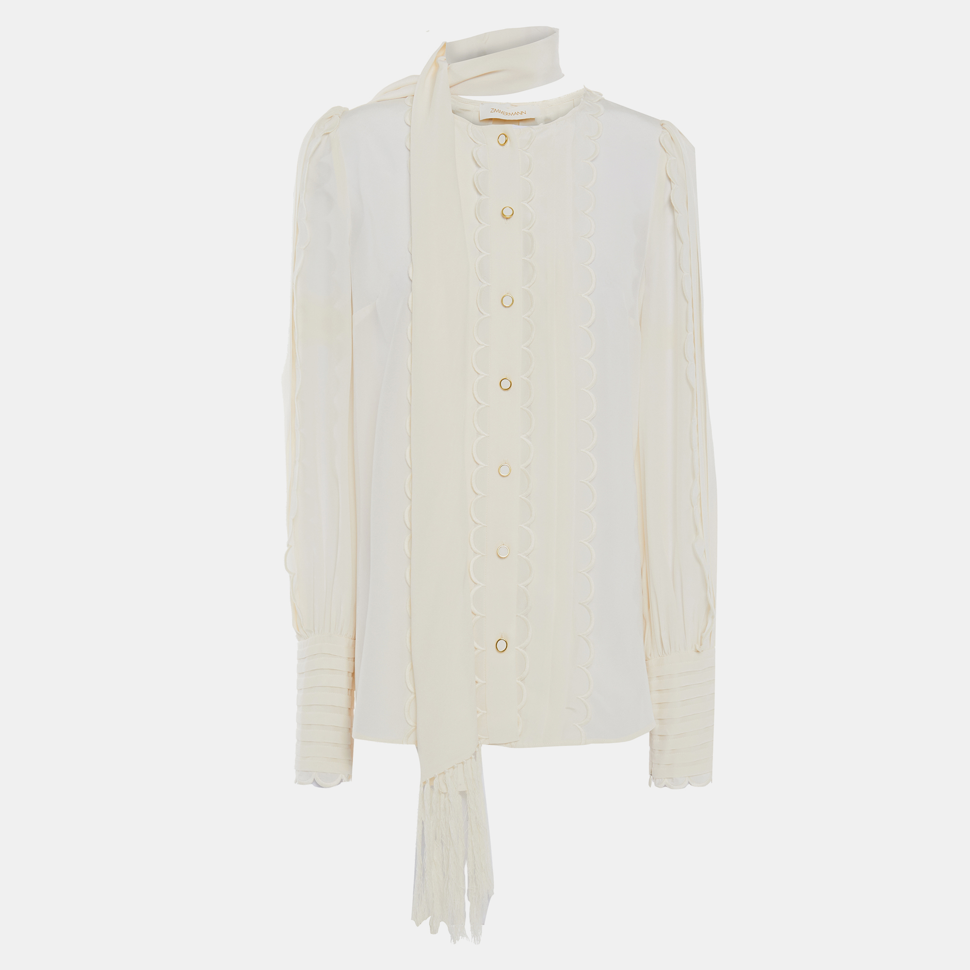 Pre-owned Zimmermann Silk Long Sleeved Top 1 In White