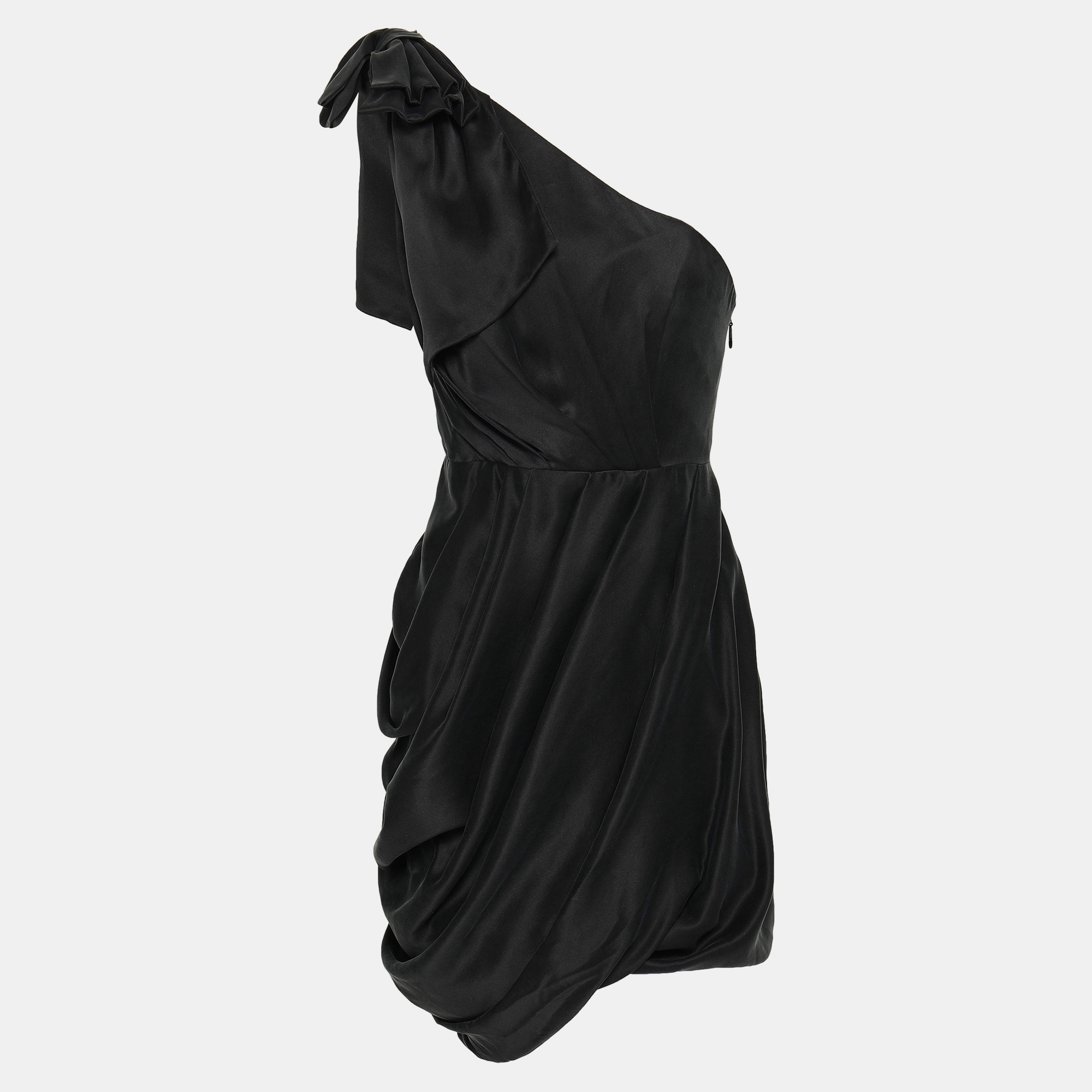 Pre-owned Zimmermann Silk Mini Dress Au 1 In Black