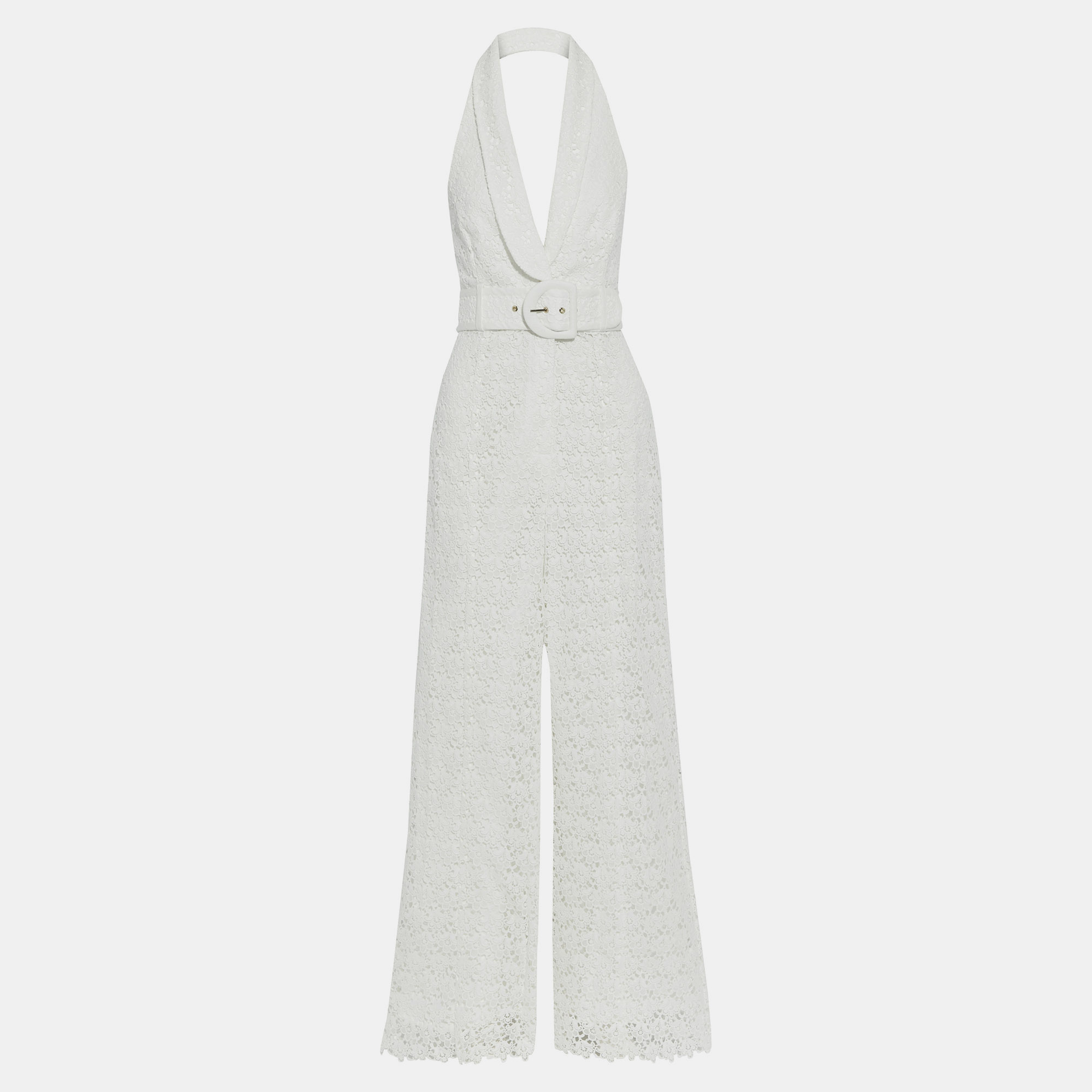 Pre-owned Zimmermann Polyester Jumpsuit 0 In White