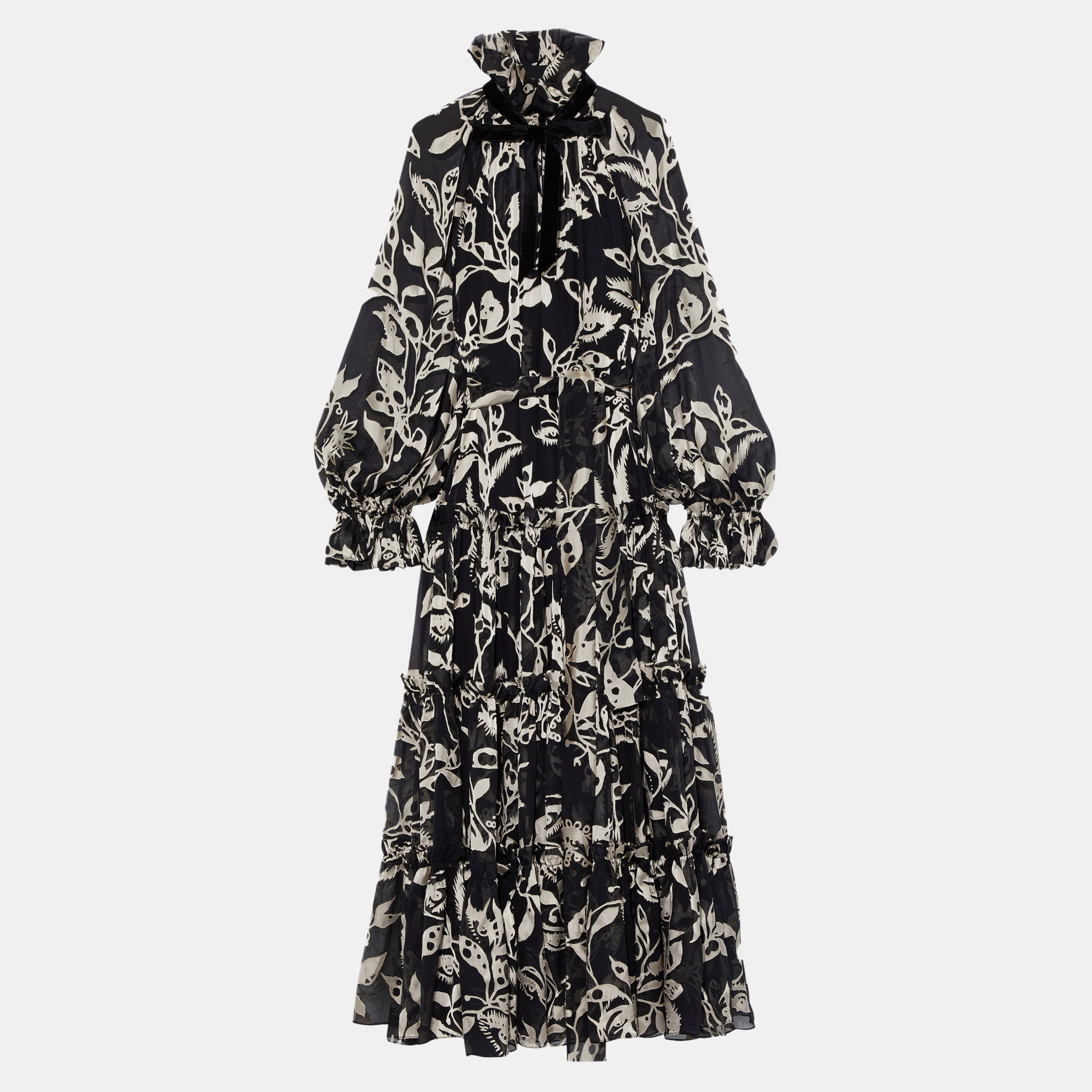 

Zimmermann Black Burnout Silk Maxi Dress