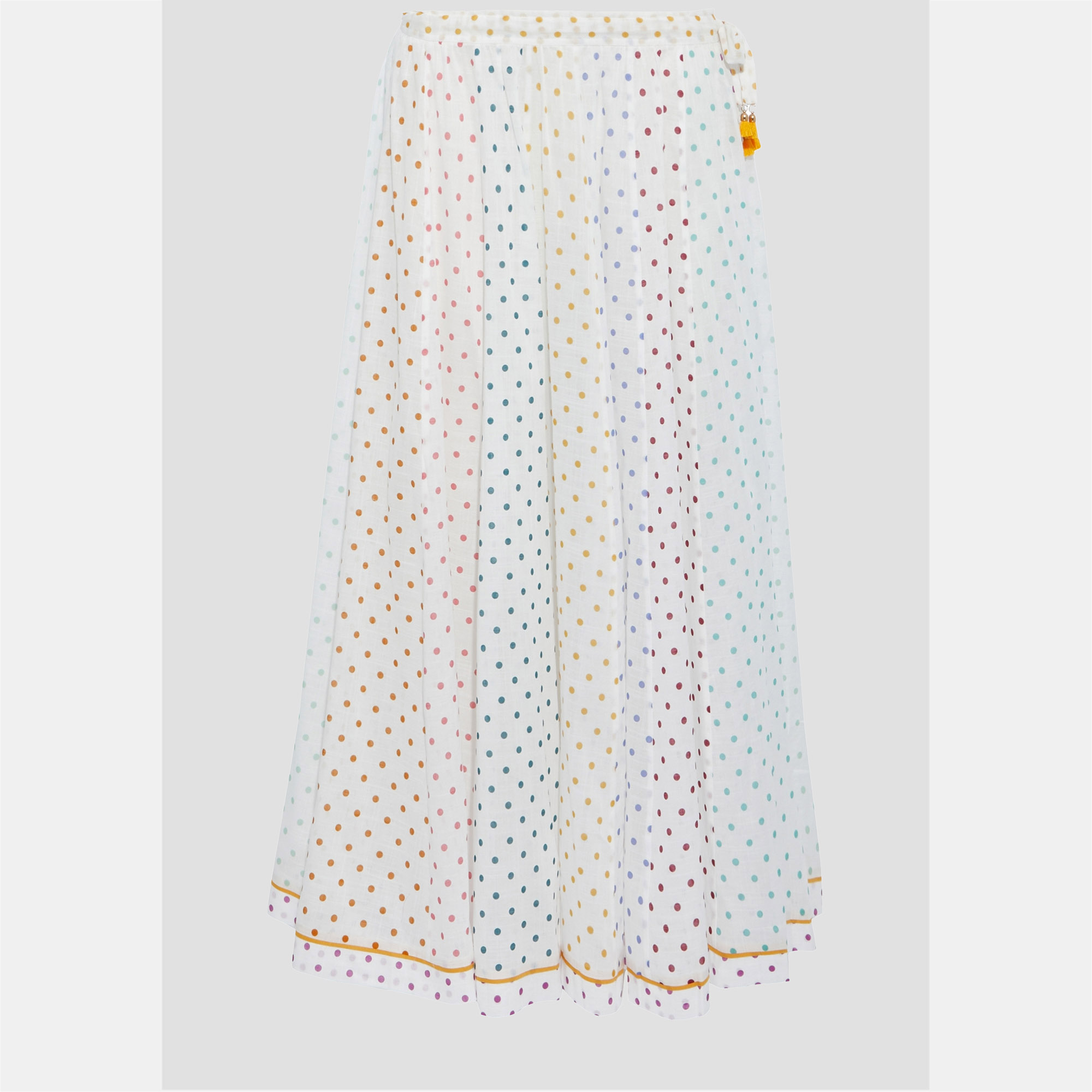 Pre-owned Zimmermann Cotton Midi Skirt Au 2 In Multicolor