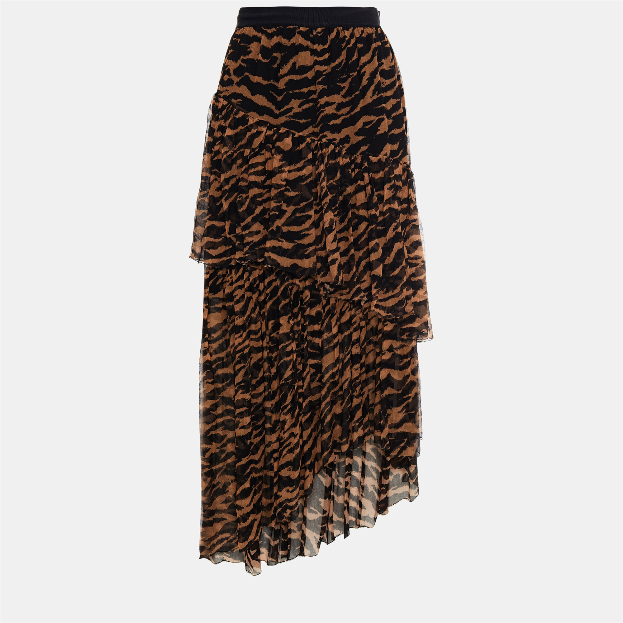 

Zimmermann Silk Midi Skirt 0, Brown