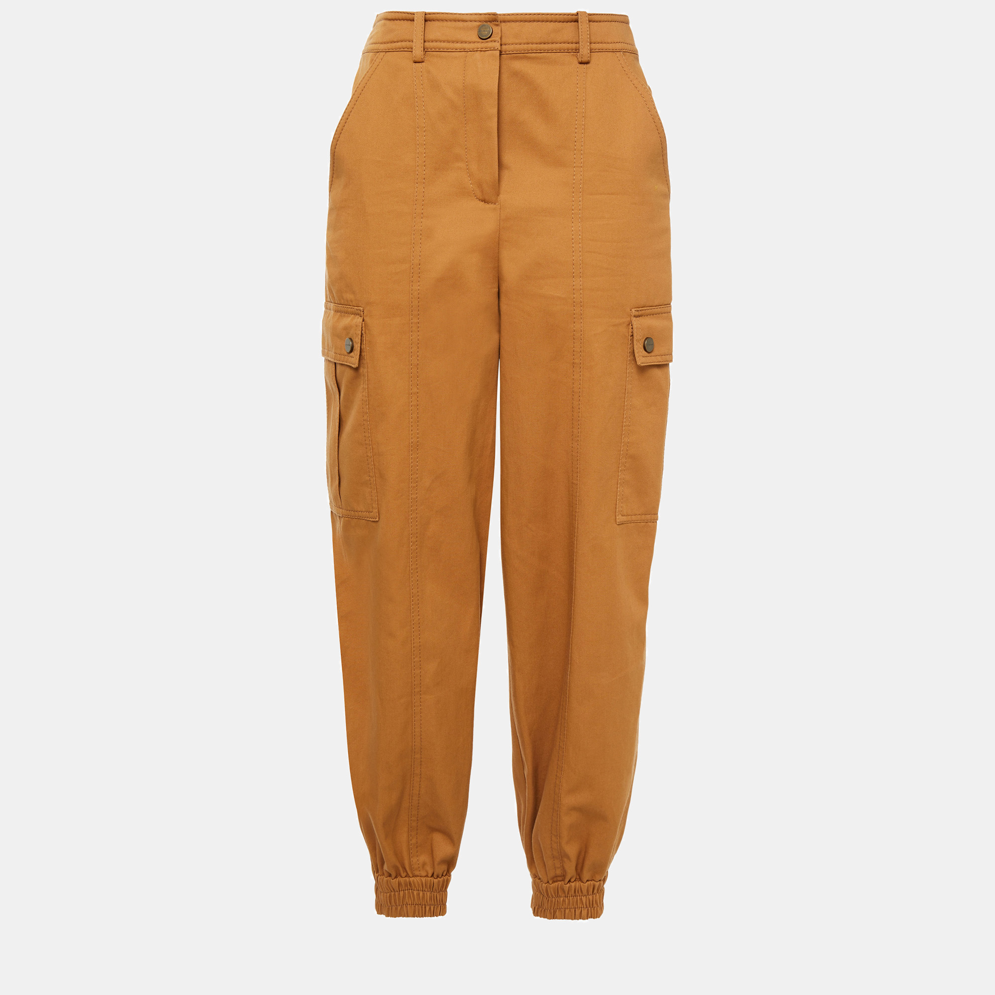 Pre-owned Zimmermann Brown Cotton Utility Pants Xs