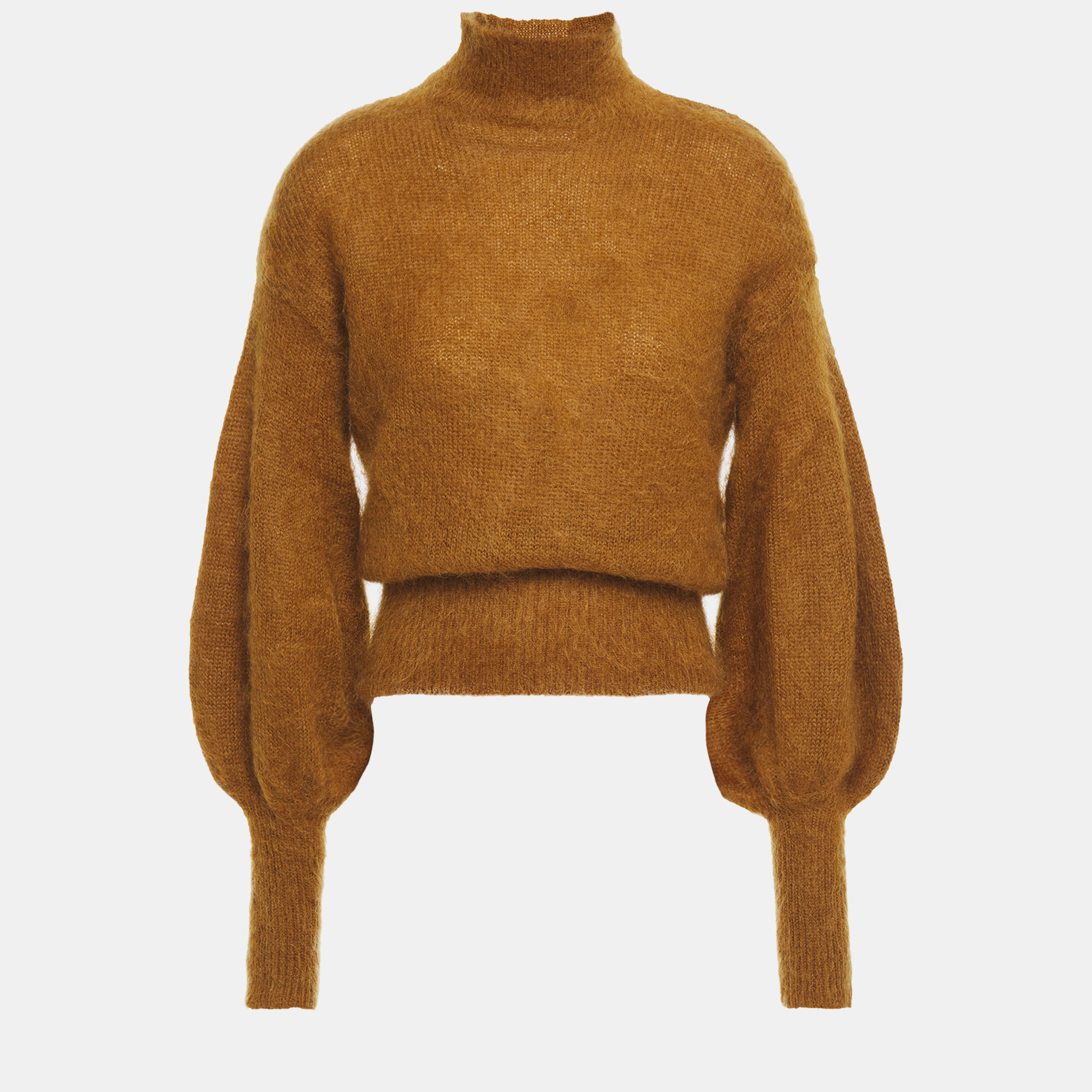 Pre-owned Zimmermann Mohair Wool Turtleneck Sweater Au 2 In Brown