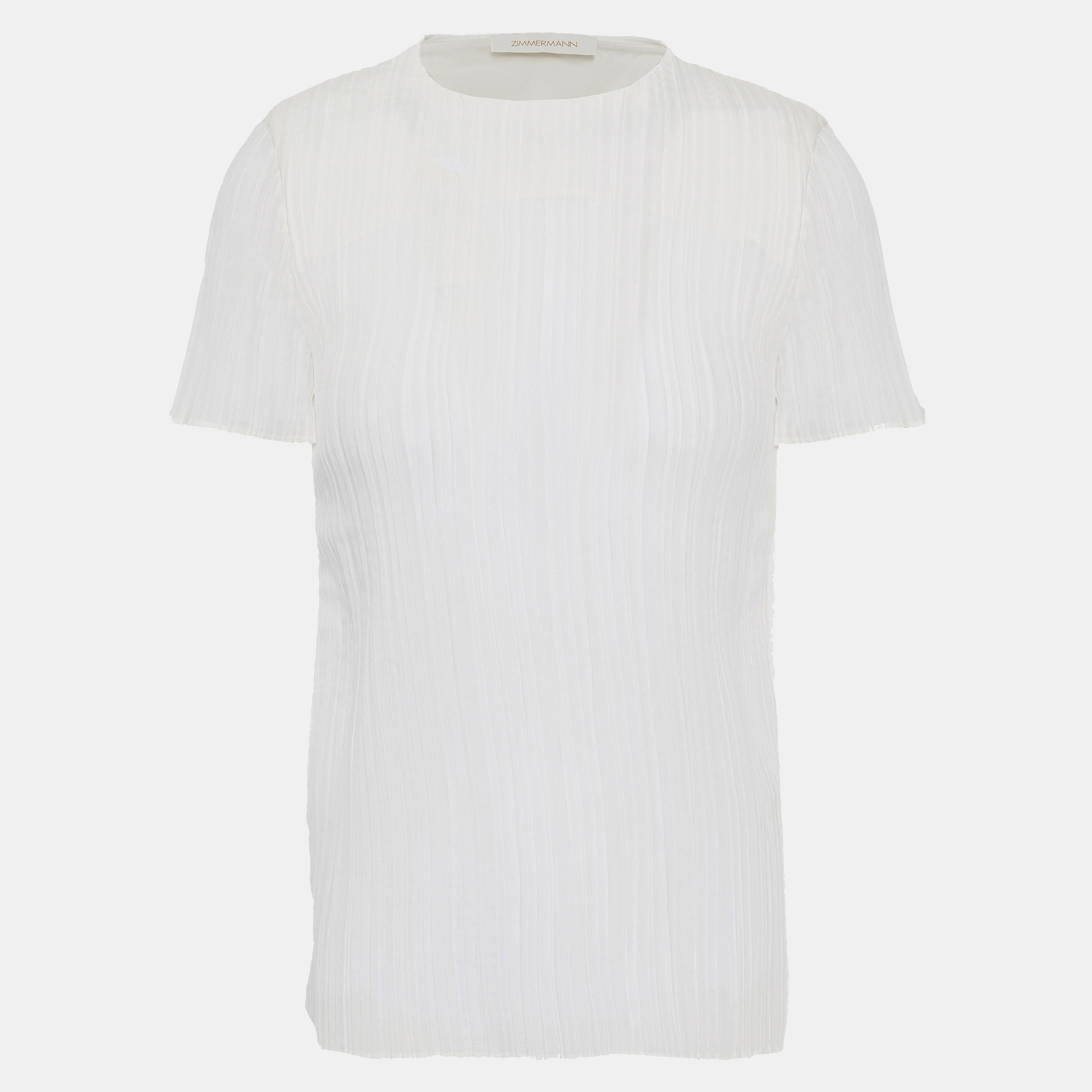 Pre-owned Zimmermann Viscose Short Sleeved Top 0 In White